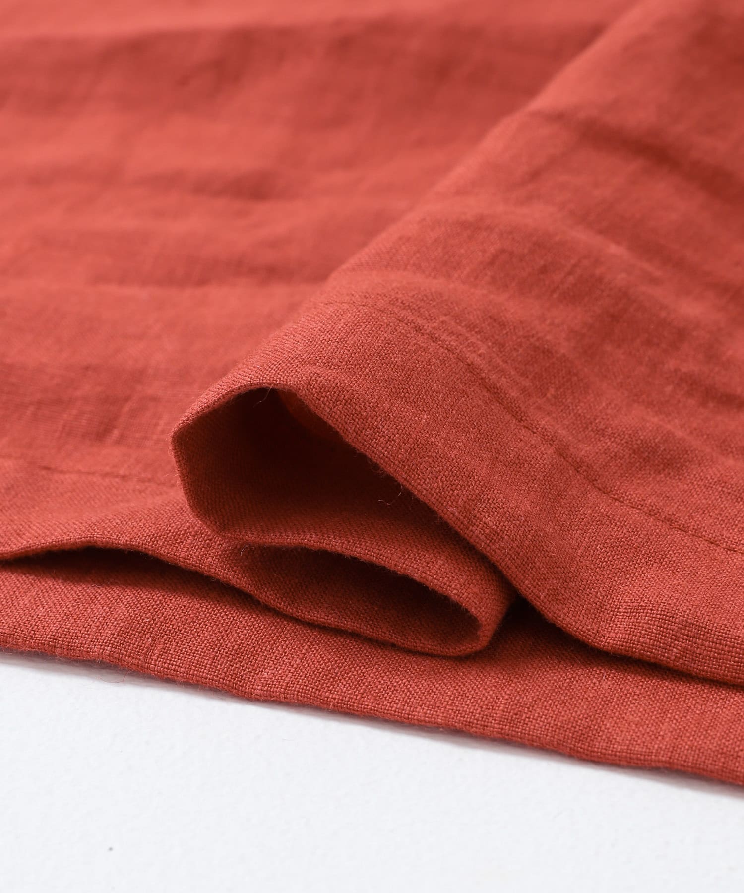 『2サイズ展開』リネンクルーネックワイドワンピース RED 0