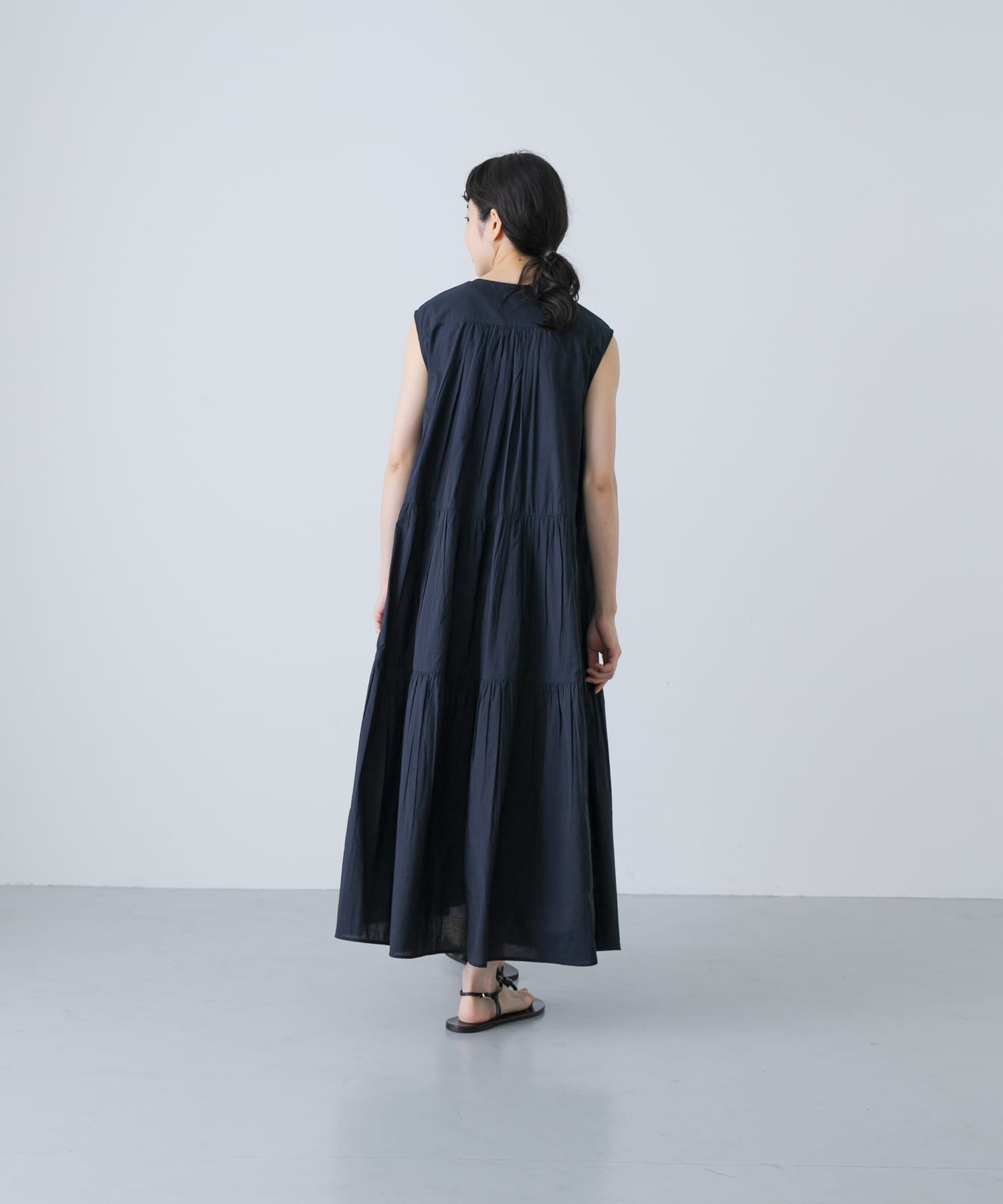 未使用　TFW ノースリーブ　ワンピース 2サイズ展開』フロント刺繍ノースリーブワンピース(0 NAVY