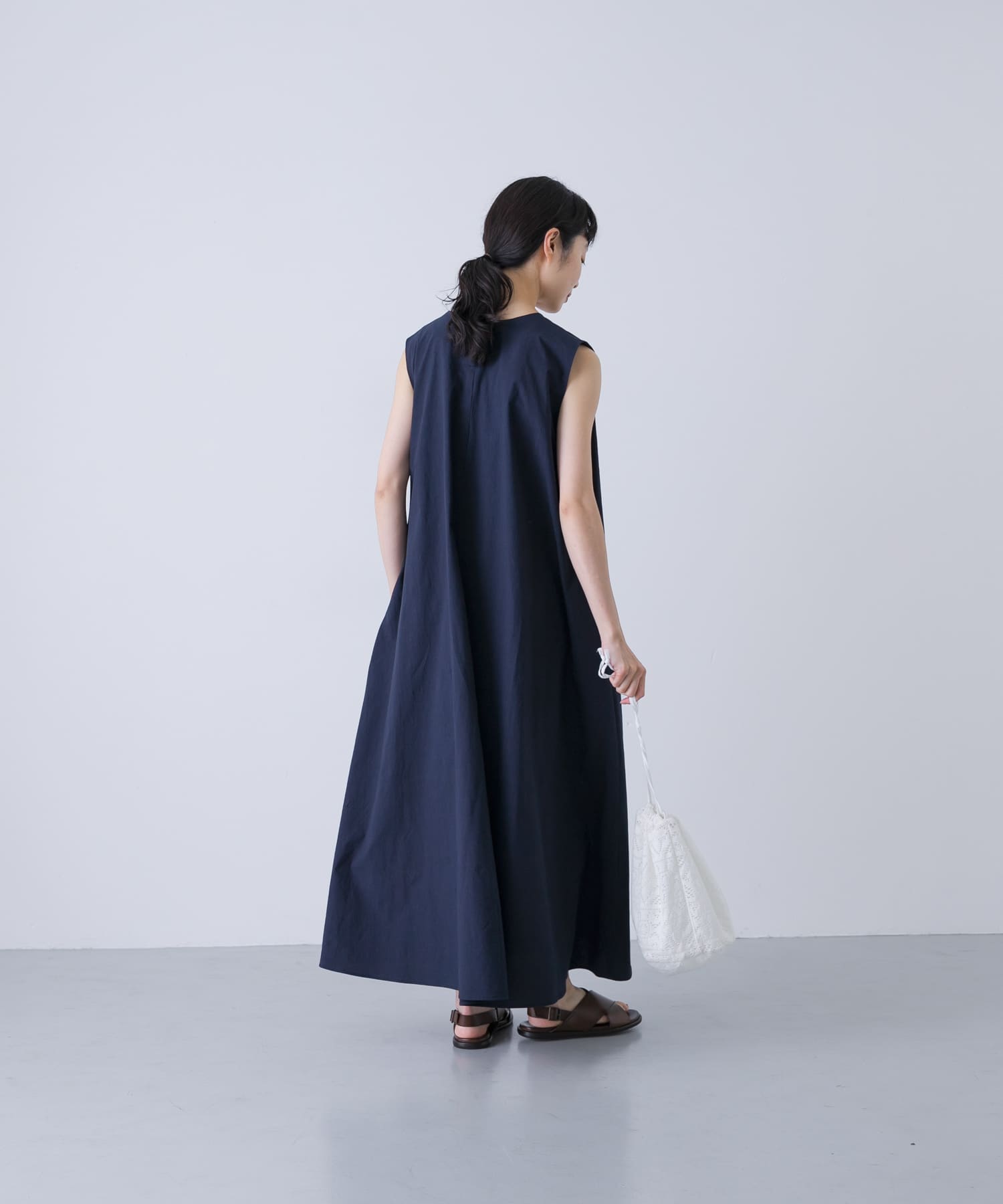 コットンAラインノースリワンピース(FREE NAVY): ワンピース