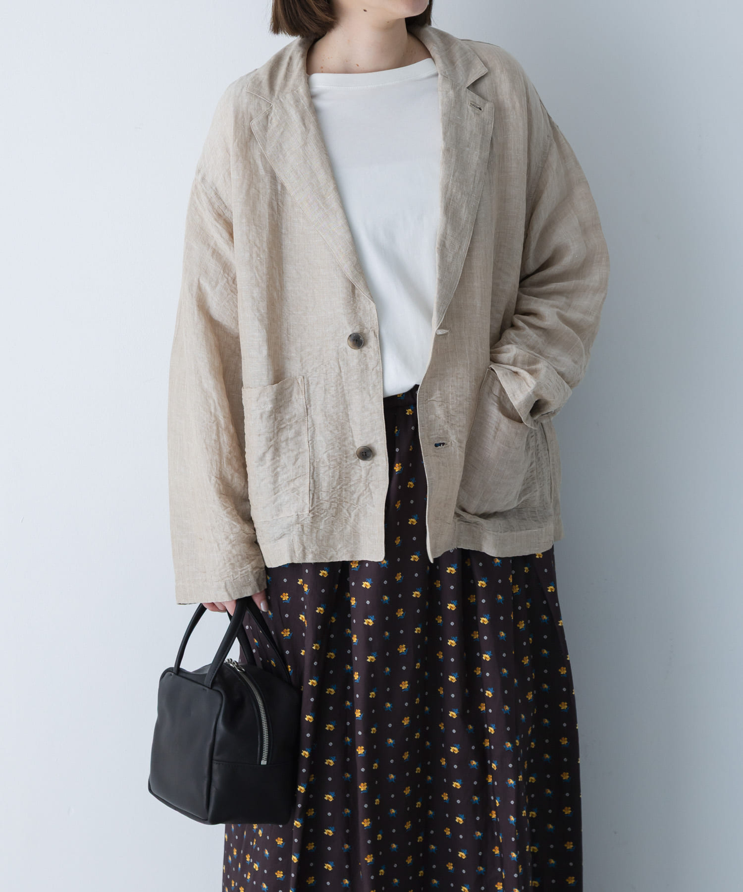 リネンレーヨンテーラードジャケット