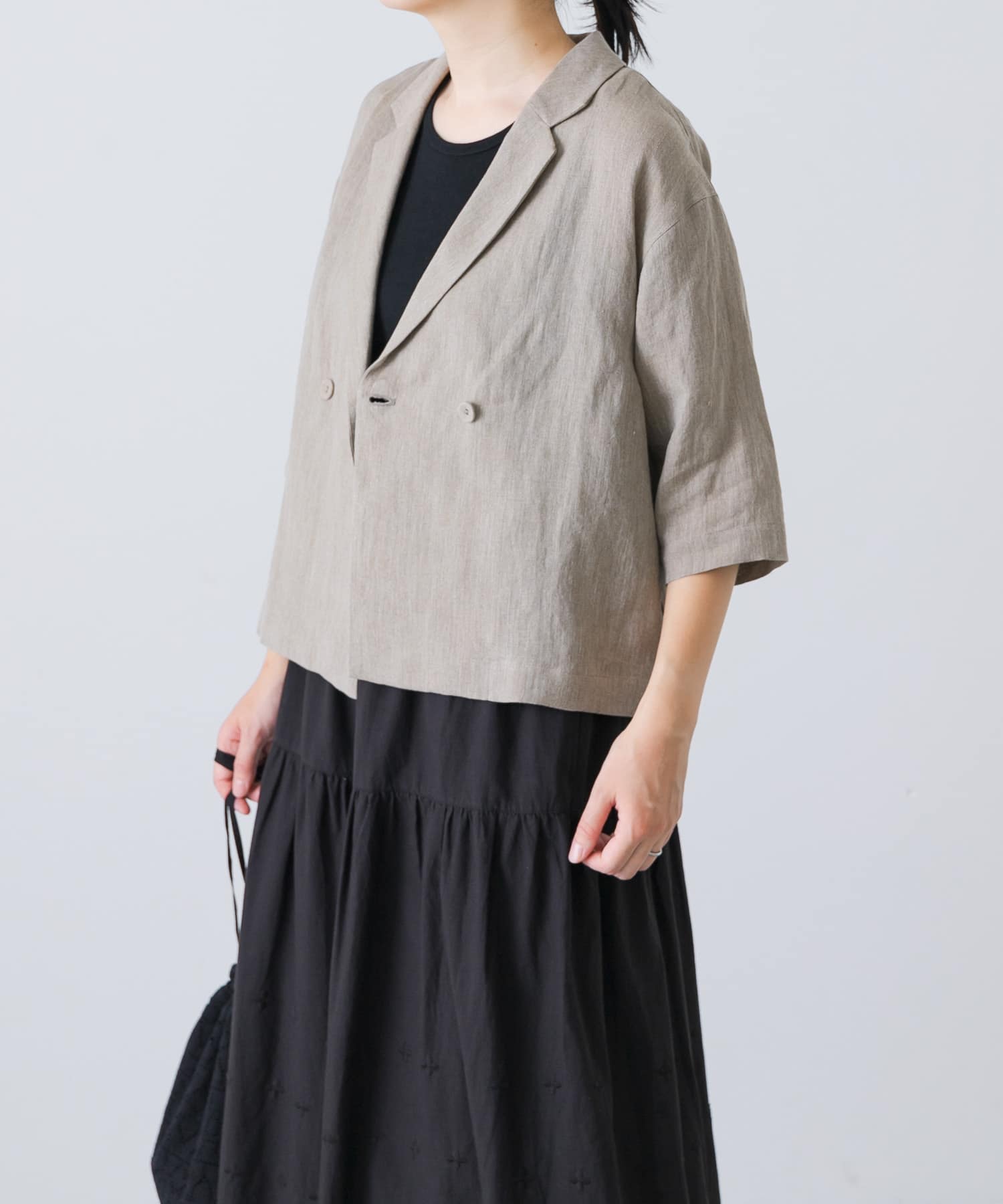 リネンハーフスリーブジャケット