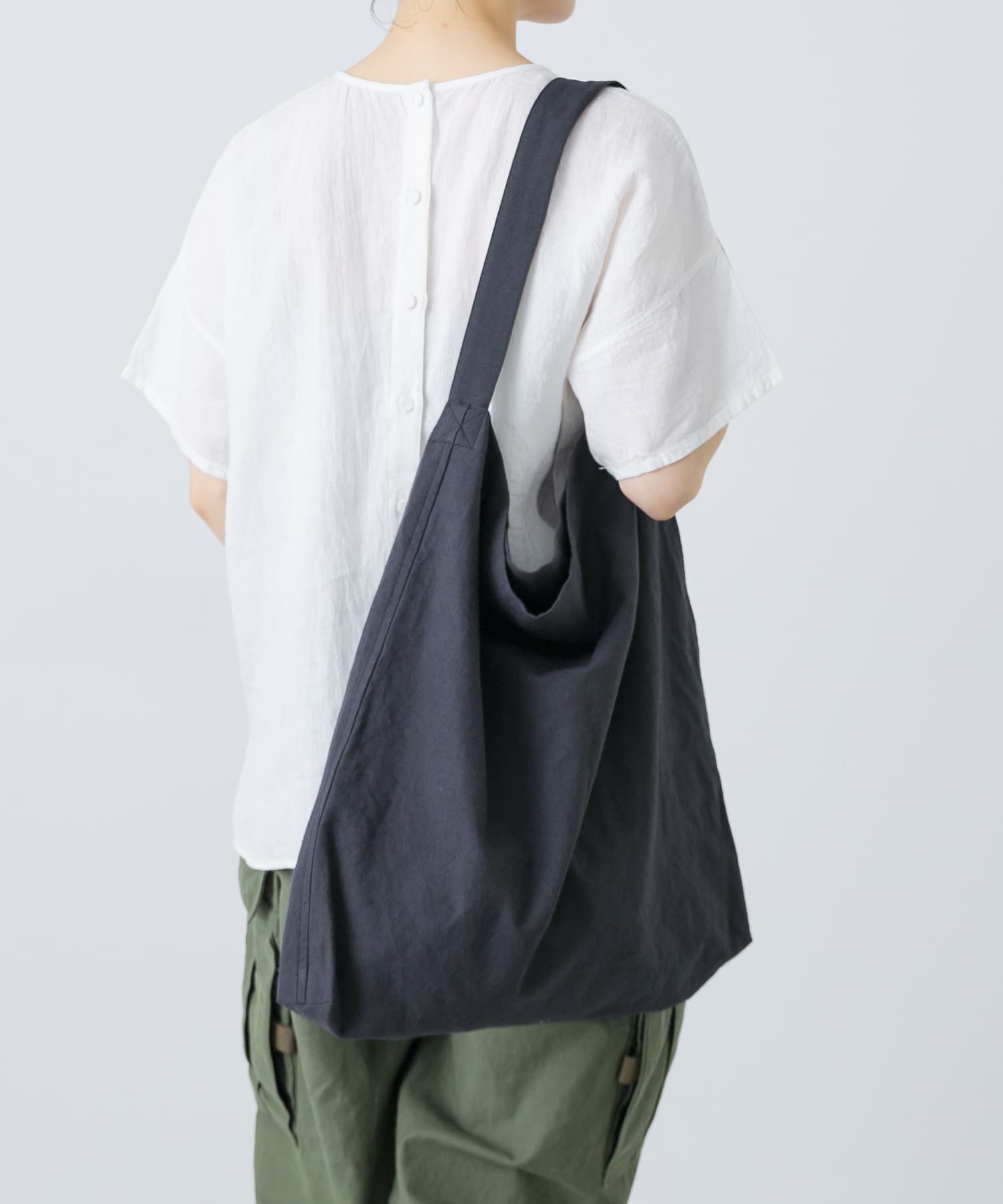 コットンリネントートバッグ BLACK FREE