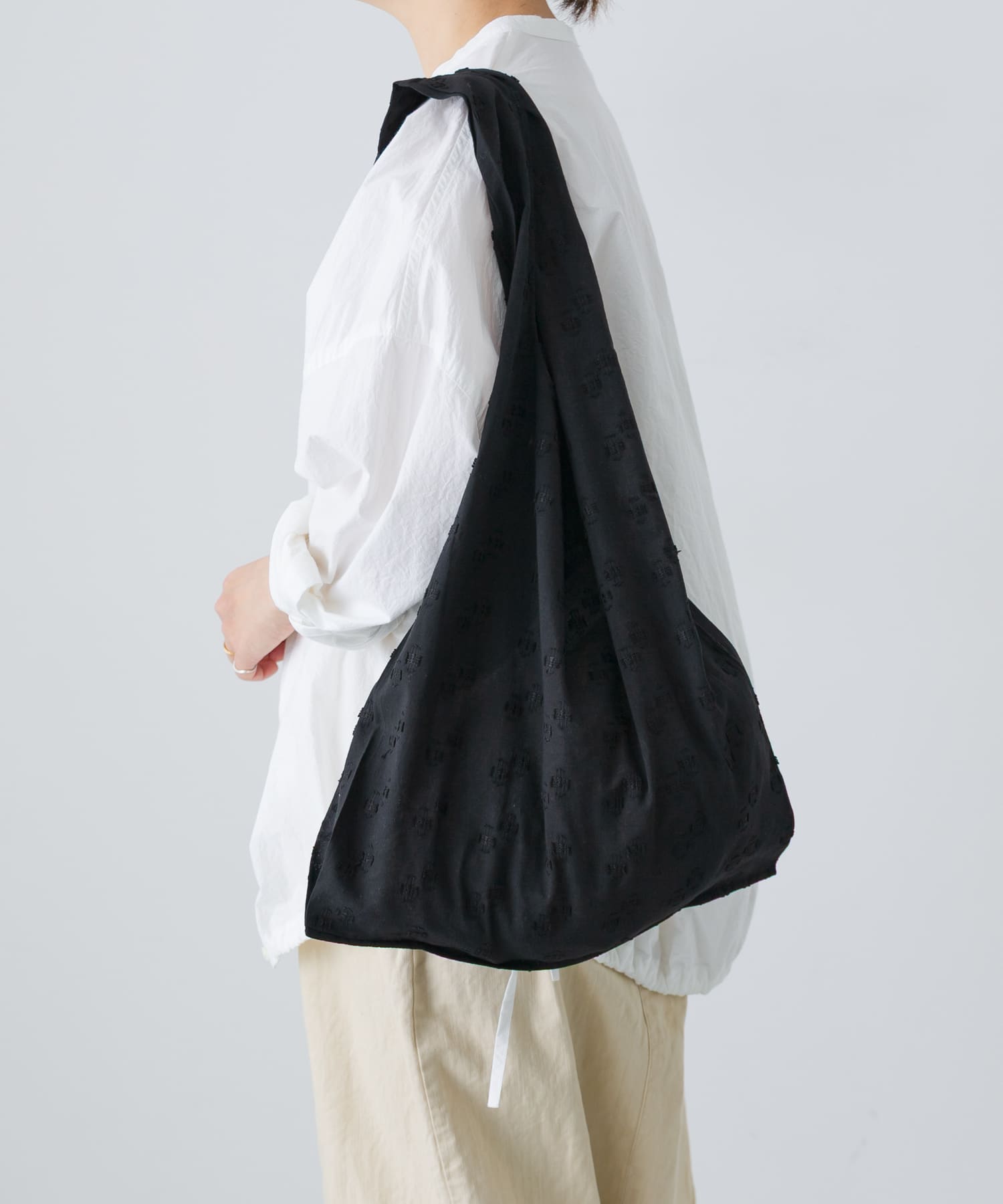 ジャガードマルシェバッグ BLACK FREE