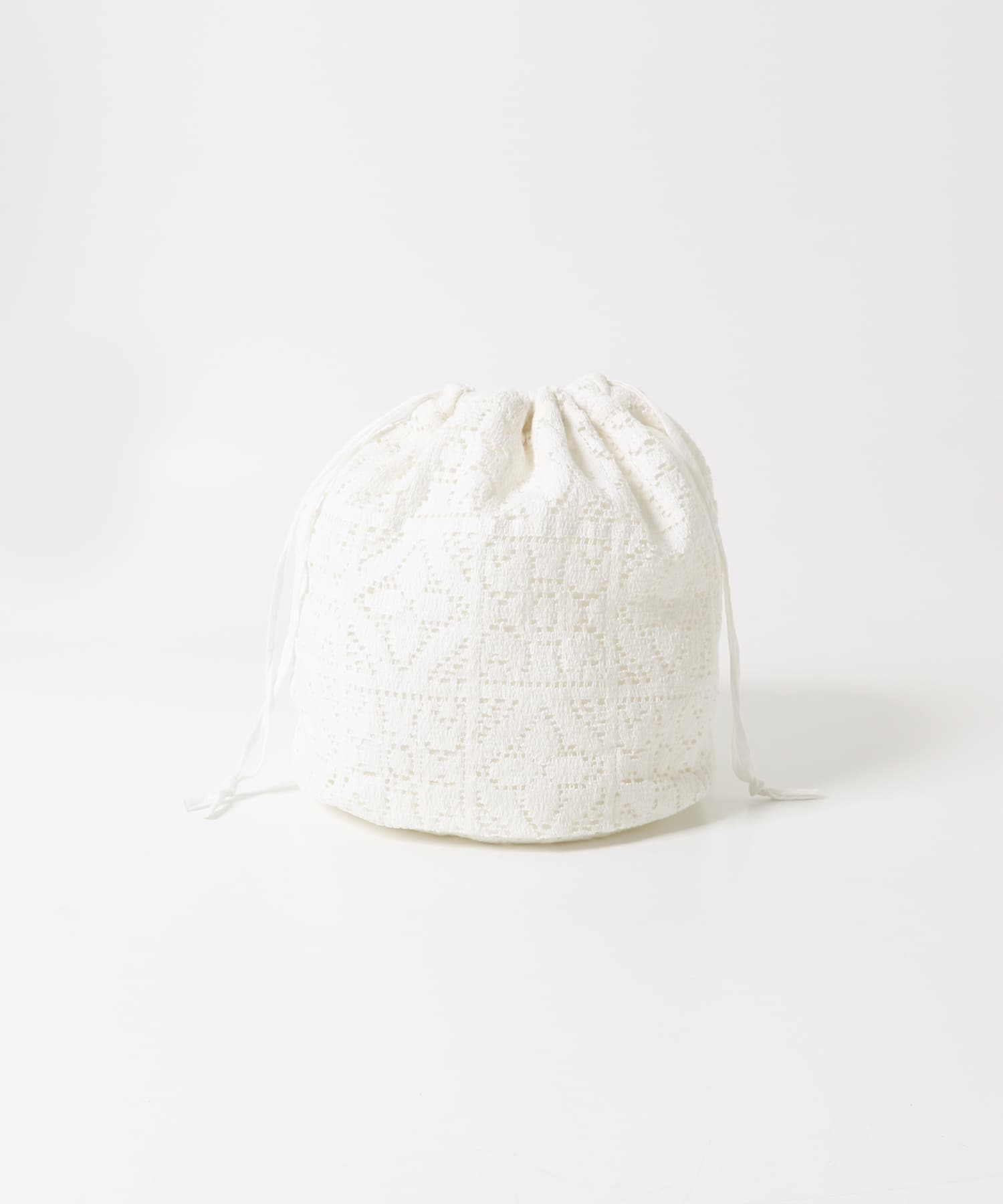 コットンレース巾着バッグ OFF FREE