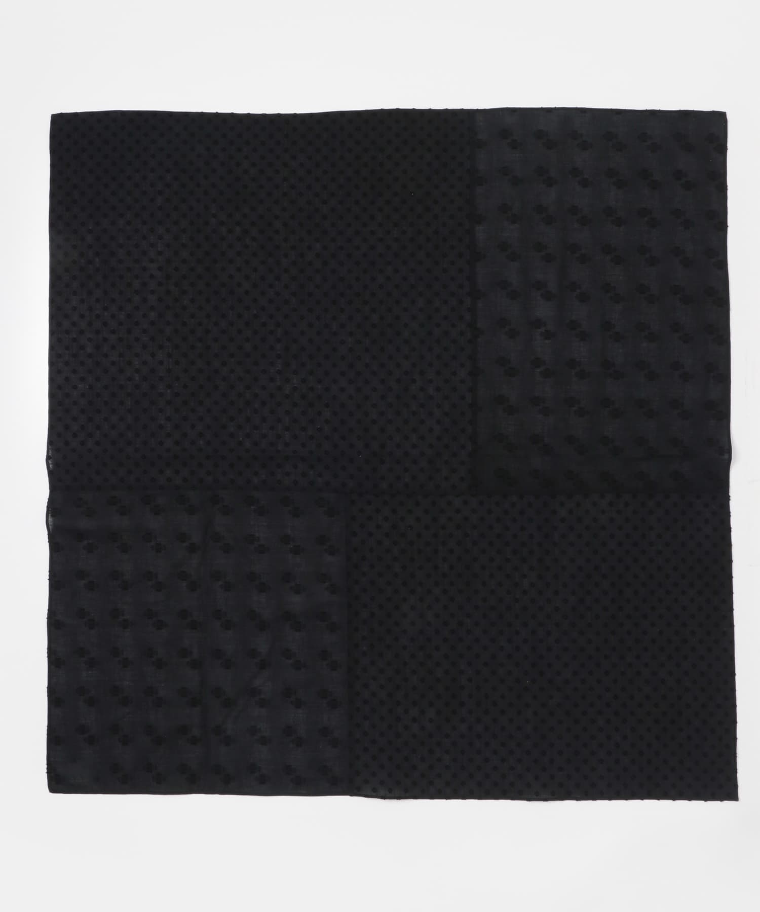 ジャガードパッチワークスカーフ BLACK FREE