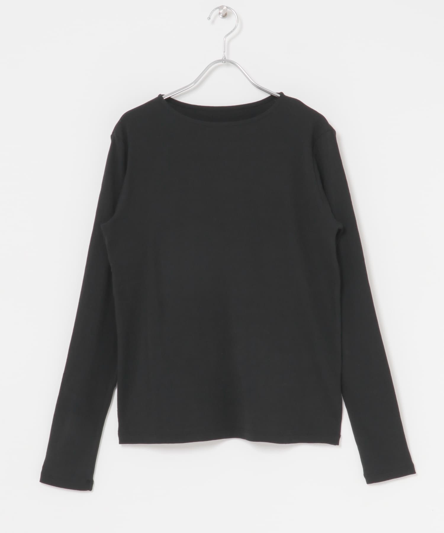 ハイツイストコットンボートカットソー BLACK FREE