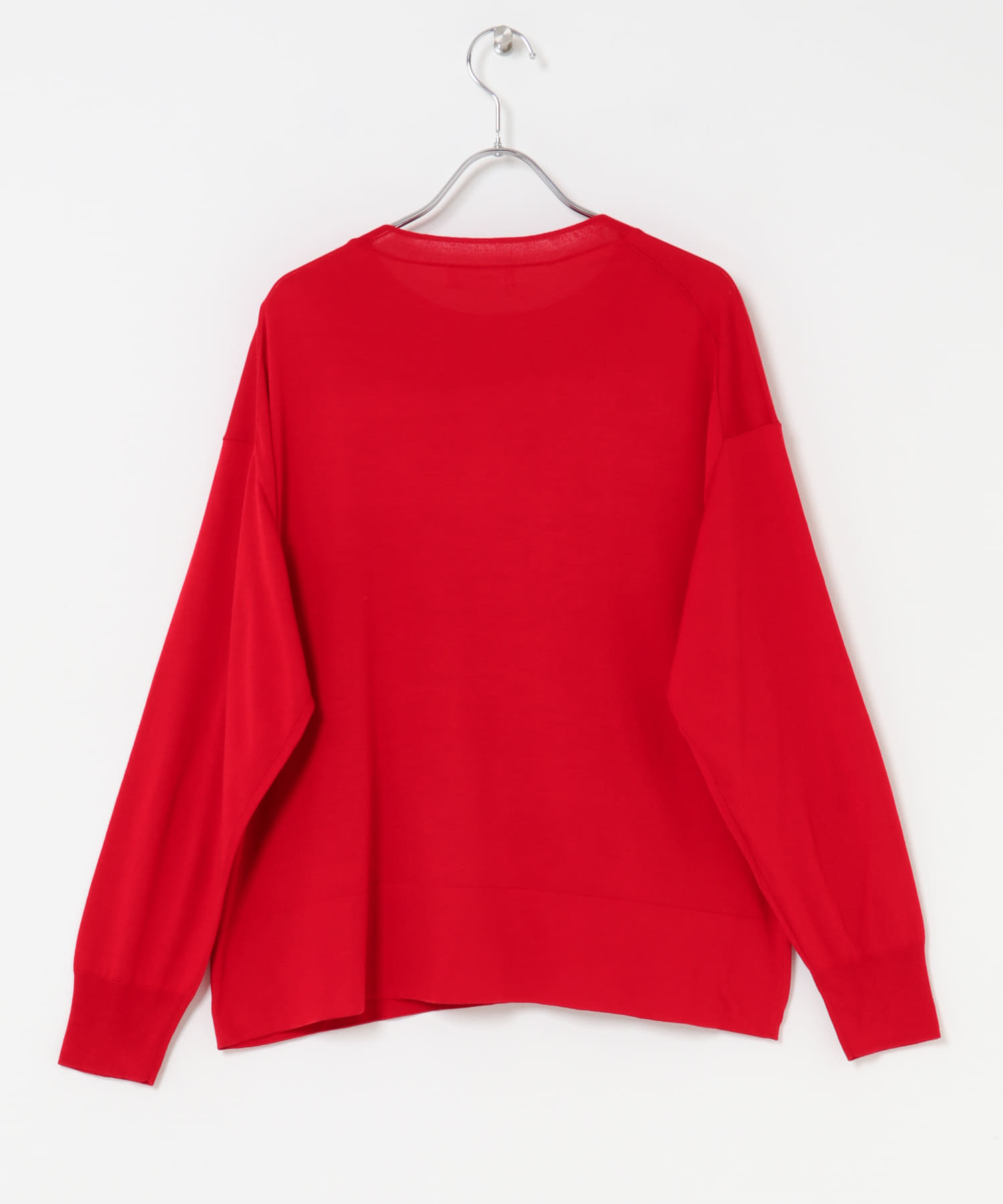 ウォッシャブルシルクワイドニット RED FREE