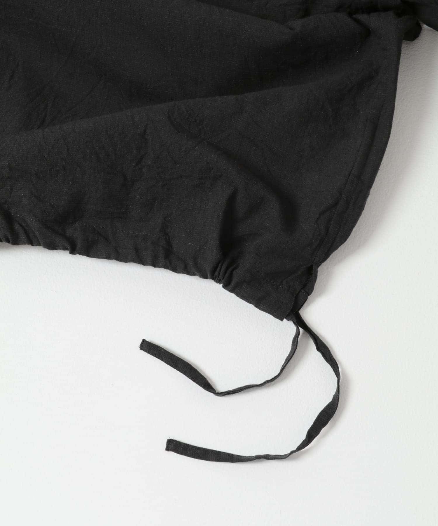 コットンシルクシアーフーディシャツ BLACK FREE