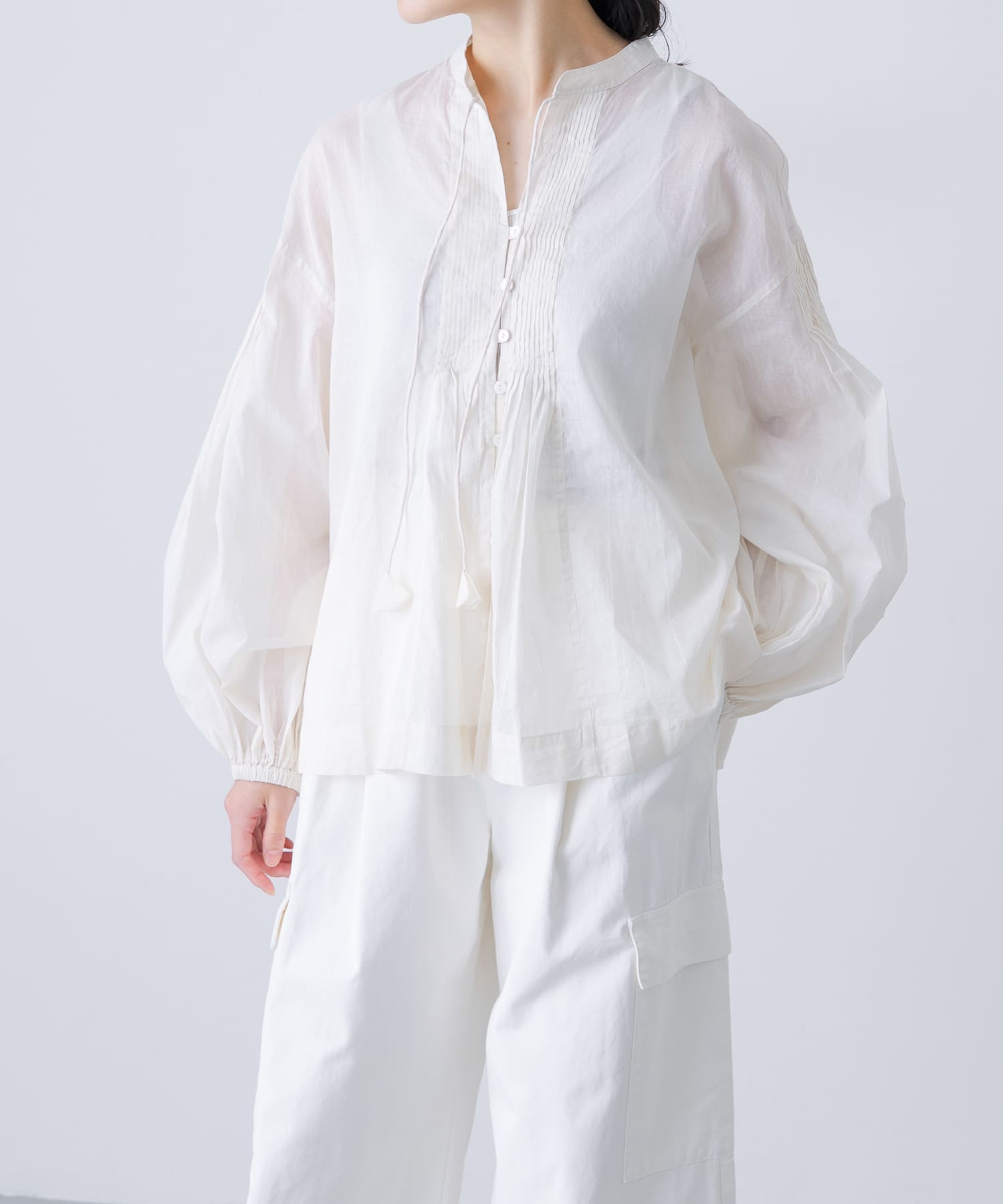 コットンオーガンジーブラウス