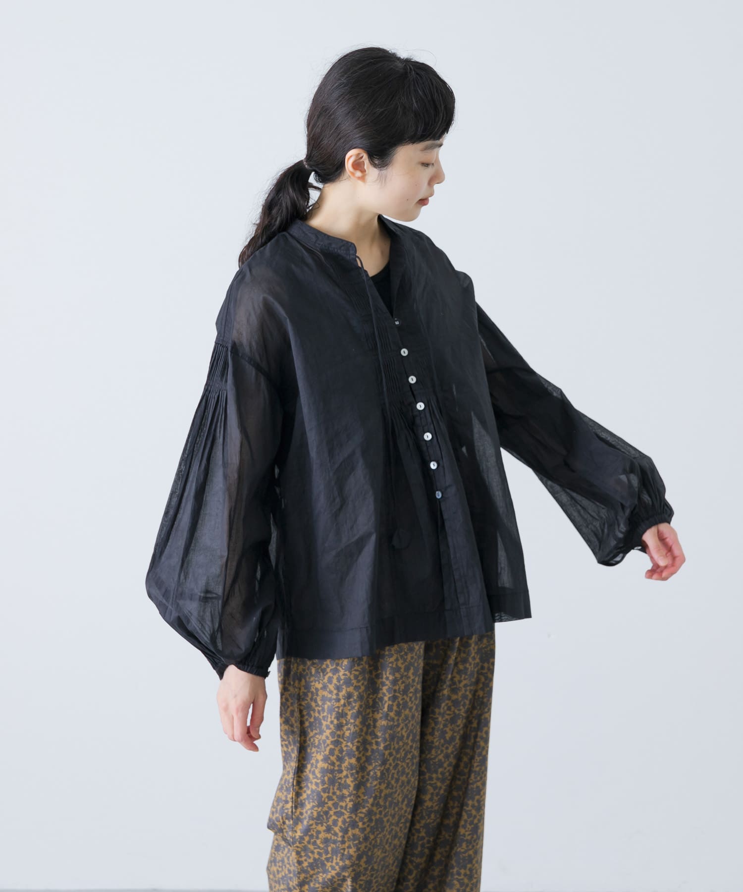 コットンオーガンジーブラウス