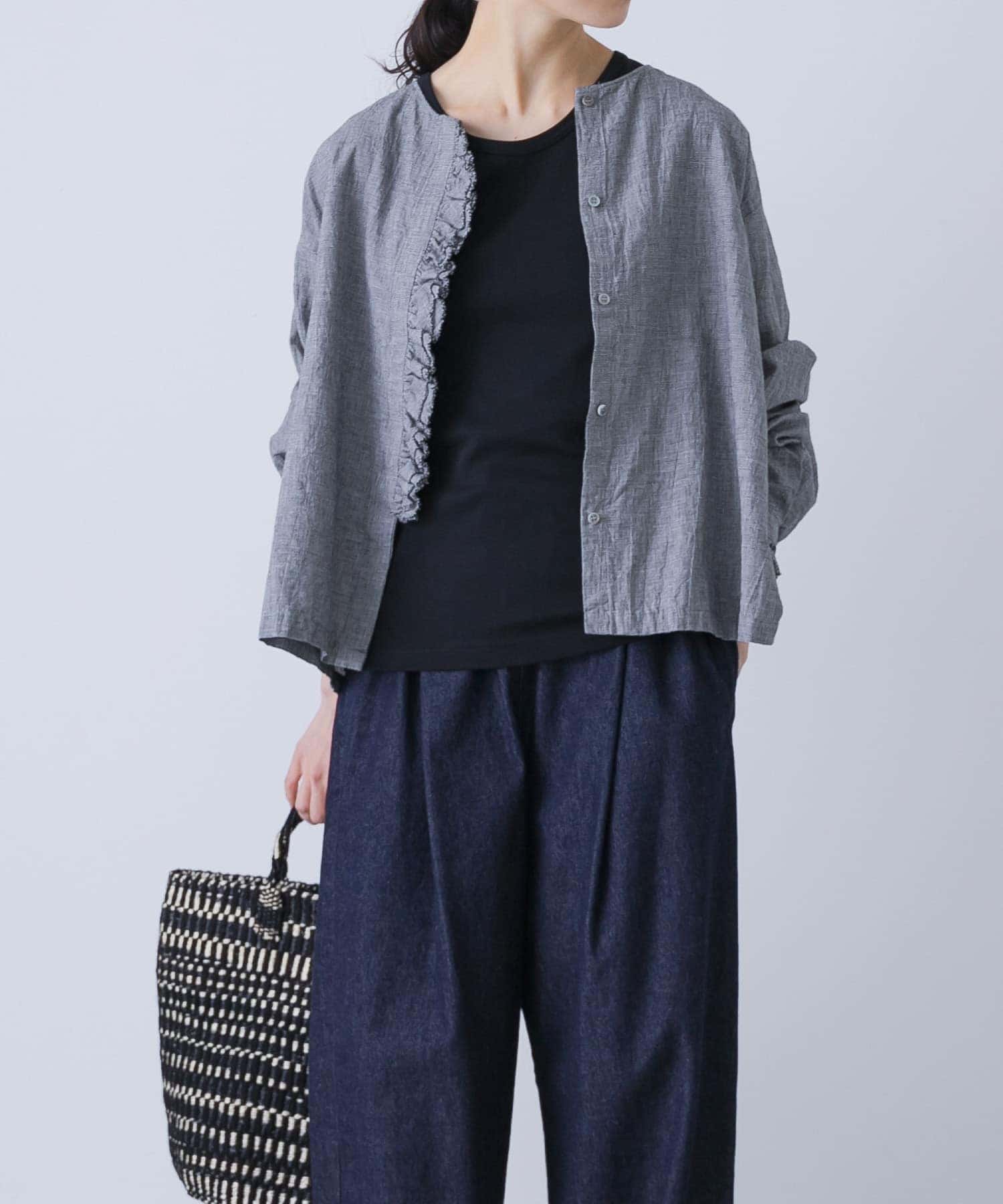 ワッシャーフリルブラウス