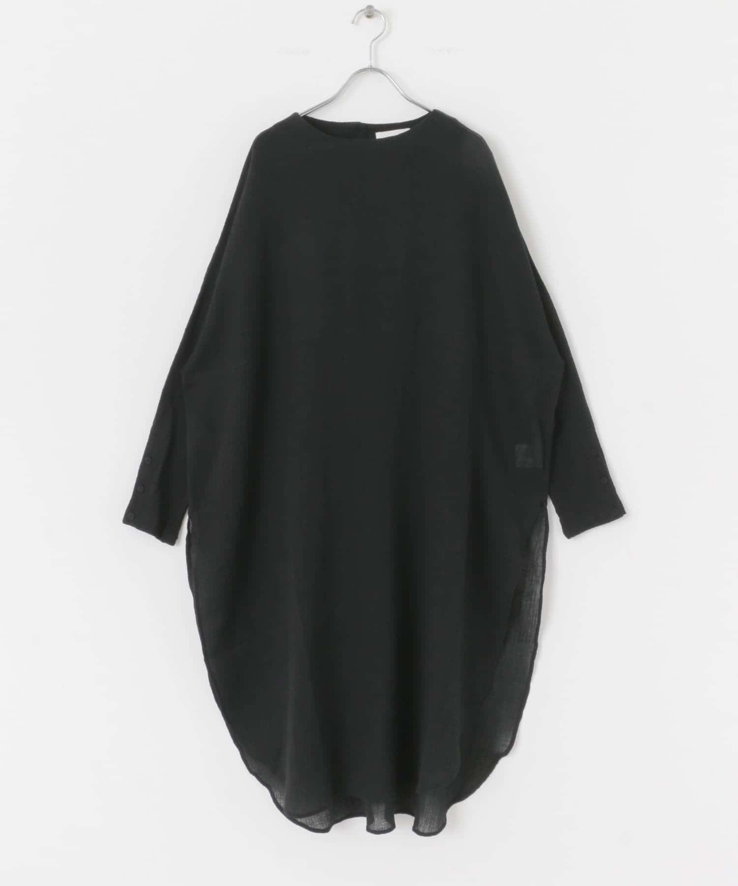 ガーゼロングチュニック BLACK FREE