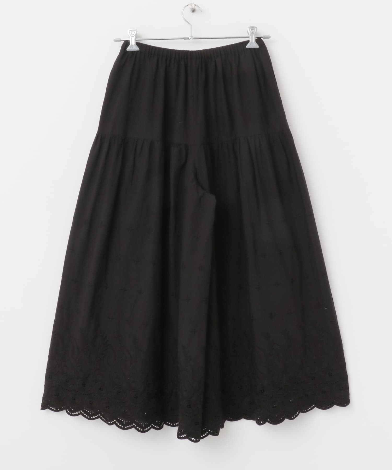 刺繍ティアードパンツ BLACK FREE