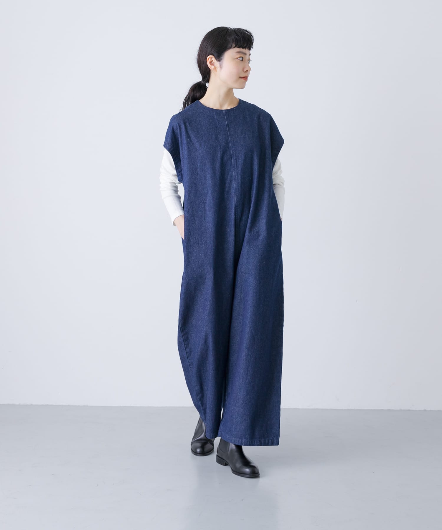 2サイズ展開』デニムワイドオールインワン(0 INDIGO): ボトム｜URBAN