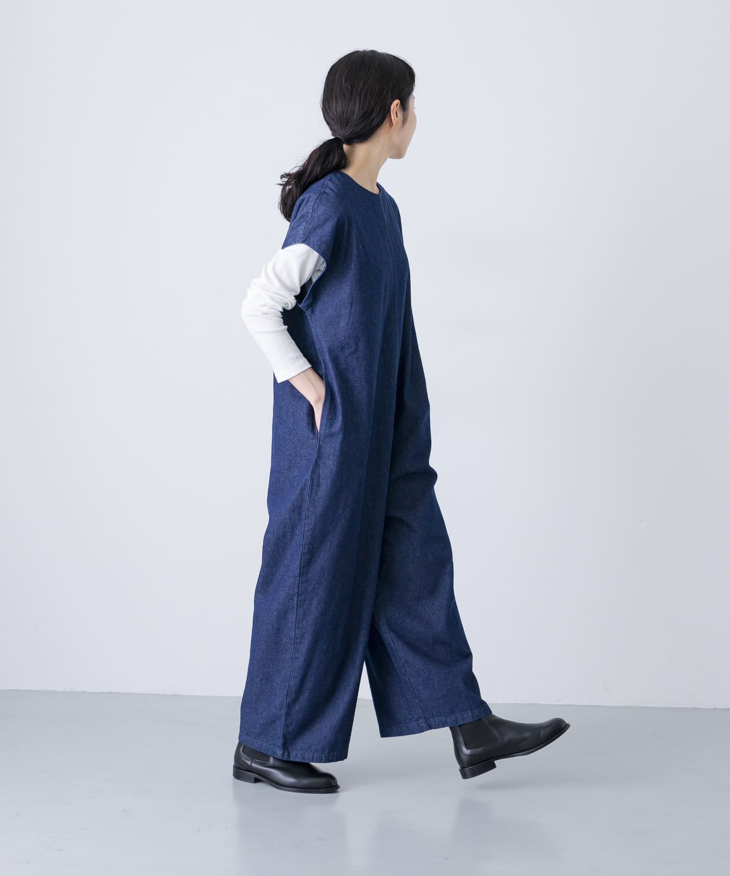 URBAN RESEARCH デニムオールインワン 2サイズ展開』デニムワイドオールインワン(0 INDIGO): ボトム｜URBAN