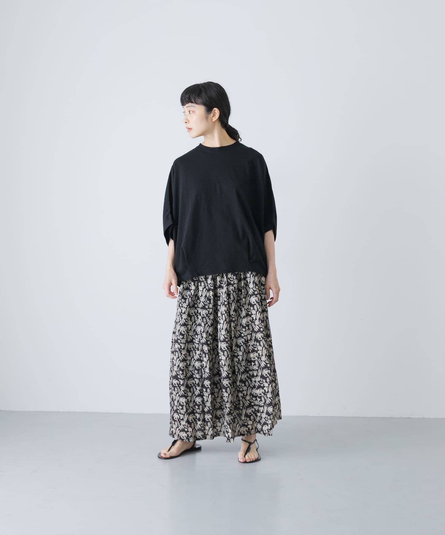 エスニックプリントギャザースカート(FREE KHAKI): スカート