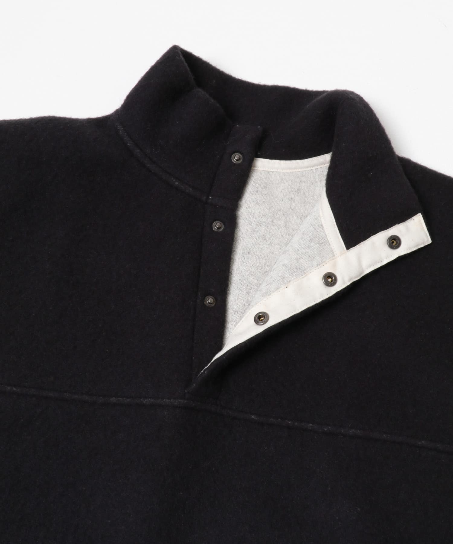 ウールコットンフリースプルオーバー BLACK Free