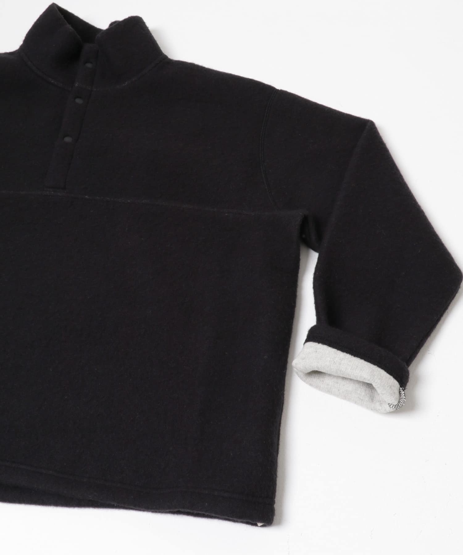 ウールコットンフリースプルオーバー BLACK Free