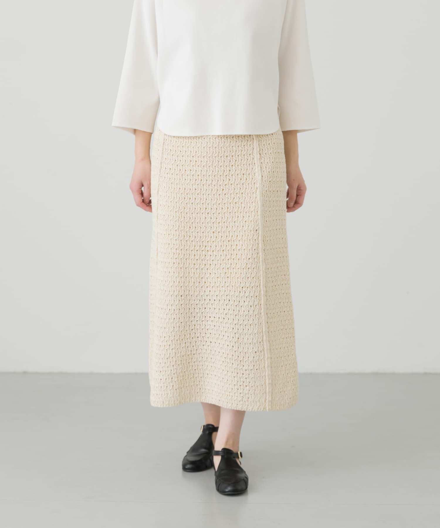 unfil　mesh knit skirt