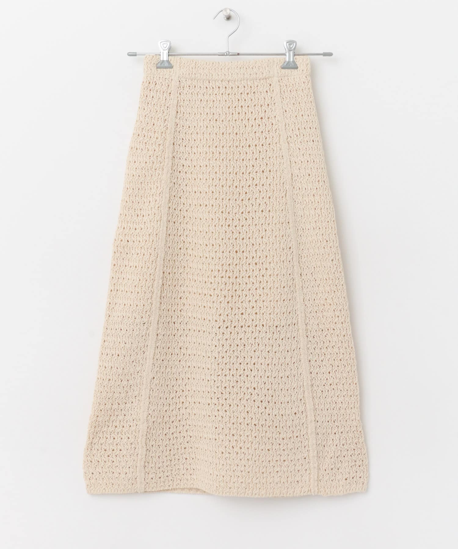 unfil　mesh knit skirt ecru 1
