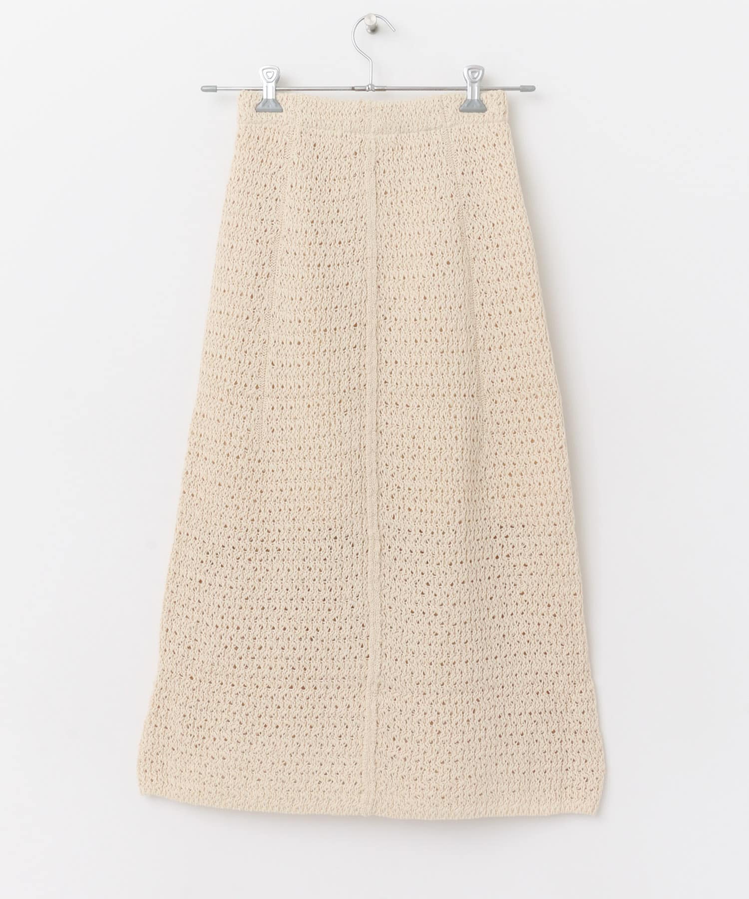 unfil　mesh knit skirt ecru 1