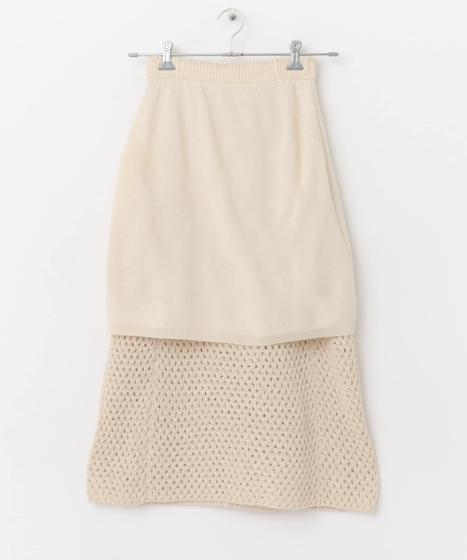 unfil　mesh knit skirt ecru 1