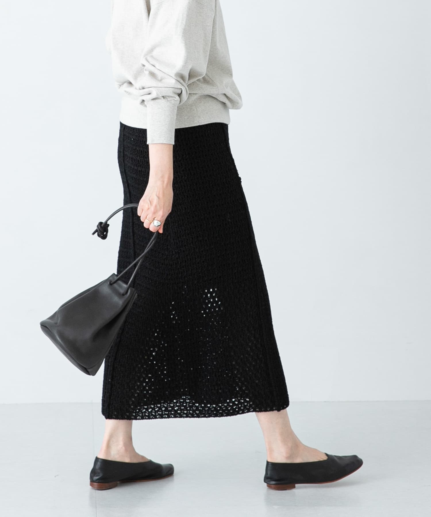 unfil　mesh knit skirt