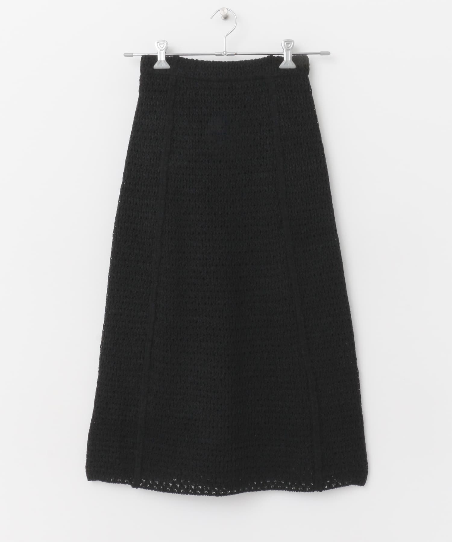 unfil　mesh knit skirt black 1