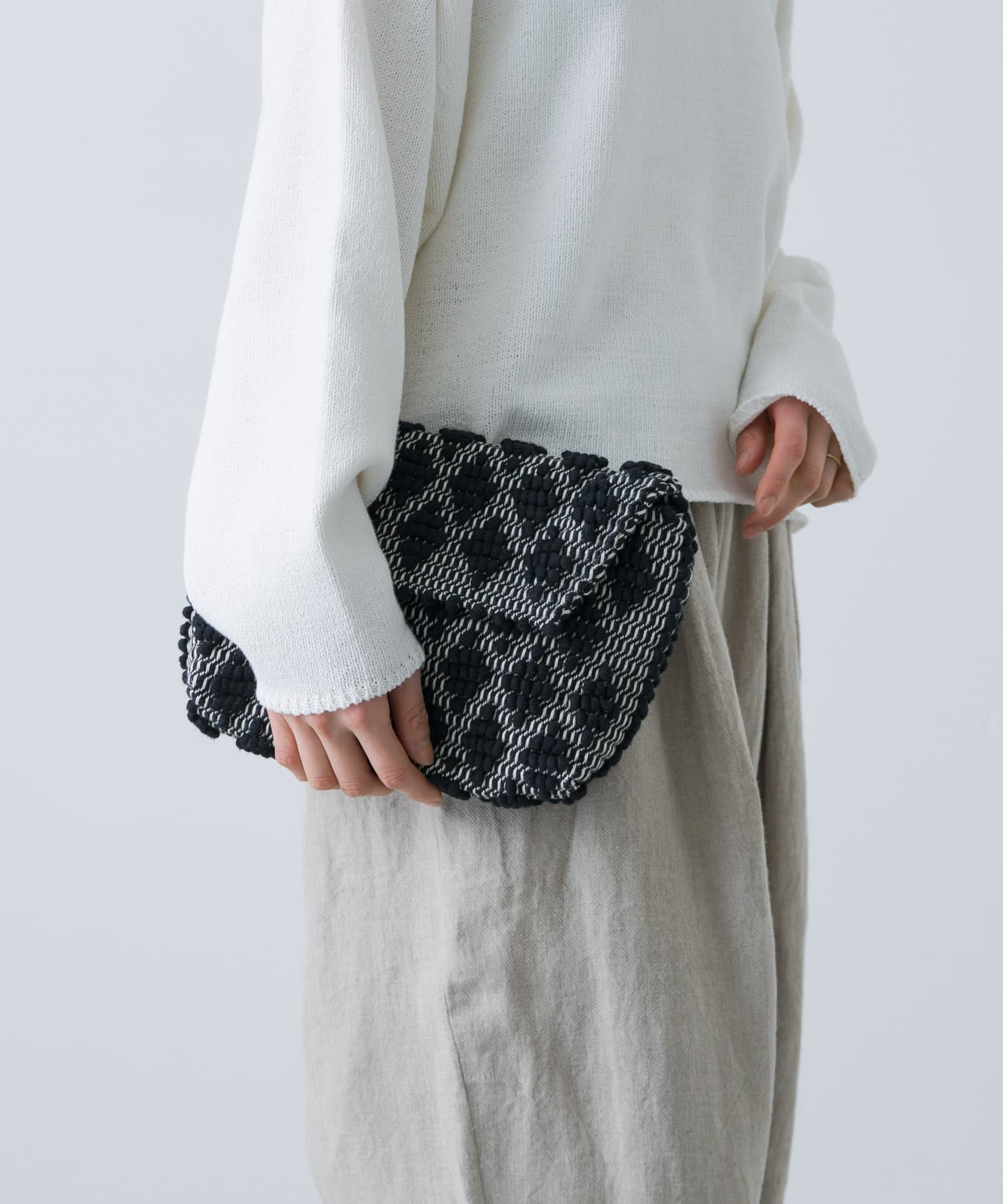 『別注』Antonello Tedde×かぐれ　ROMBETTI CLUTCH STRAP 別注Black one