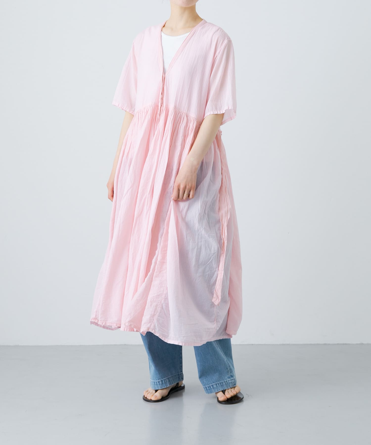 maison de soil PATCHWORK WRAP DRESS(2 L.PINK): ワンピース