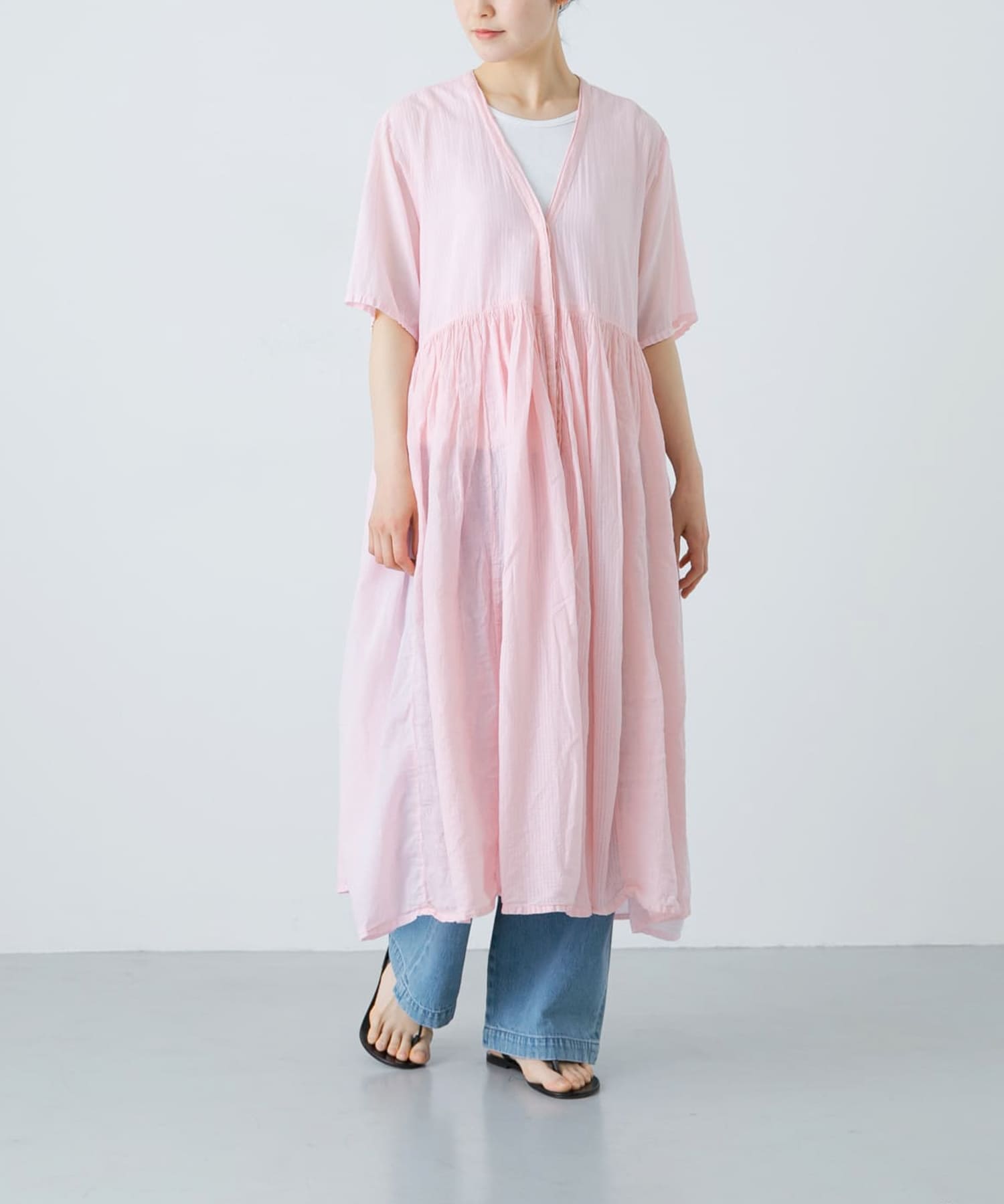 maison de soilメゾンドソイルピンクパッチワークピンタックワンピース maison de soil PATCHWORK WRAP DRESS(2 L.PINK): ワンピース｜URBAN
