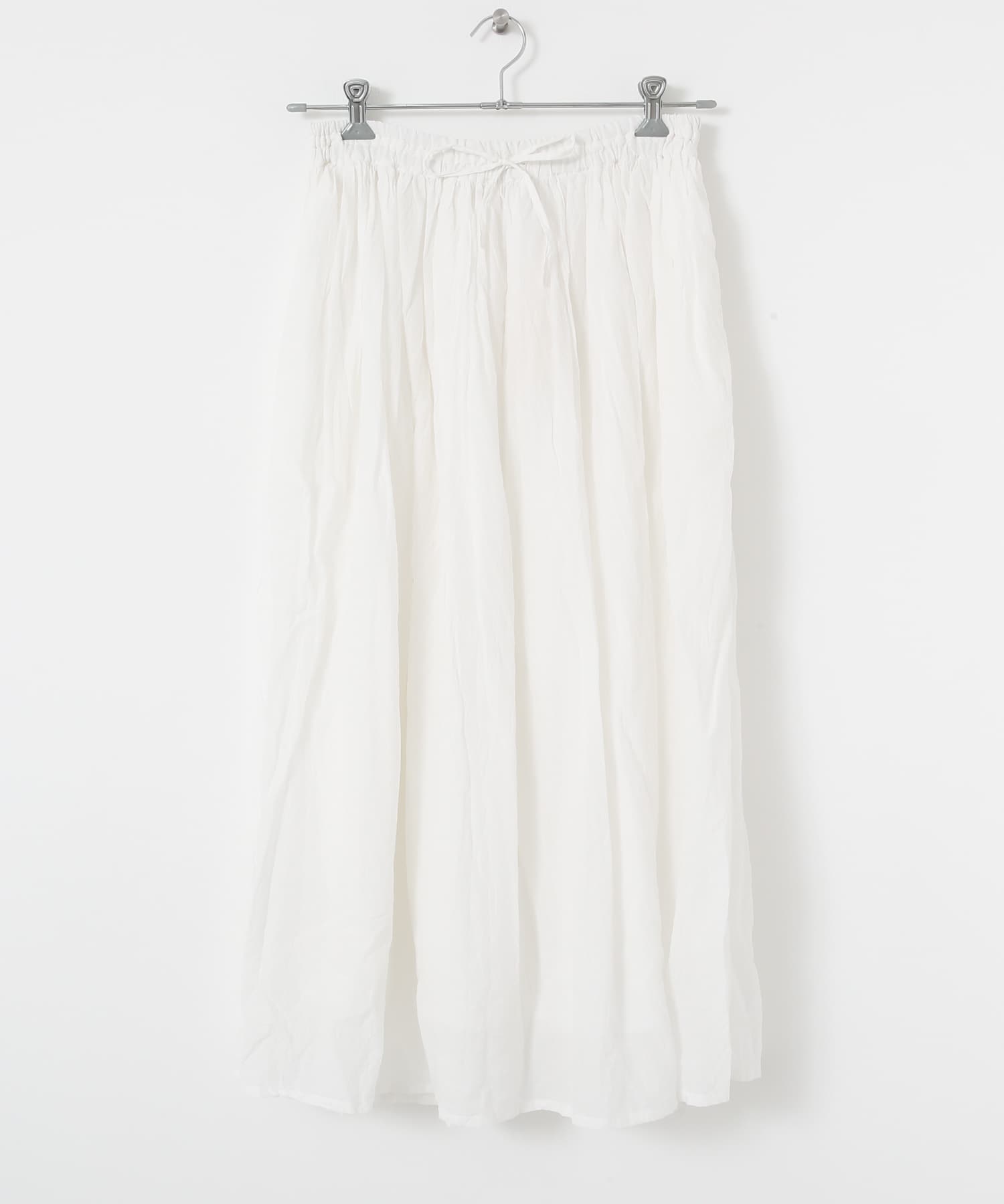 SOIL　VOILE LACE GATHERED SKIRT OFF WHITE 2