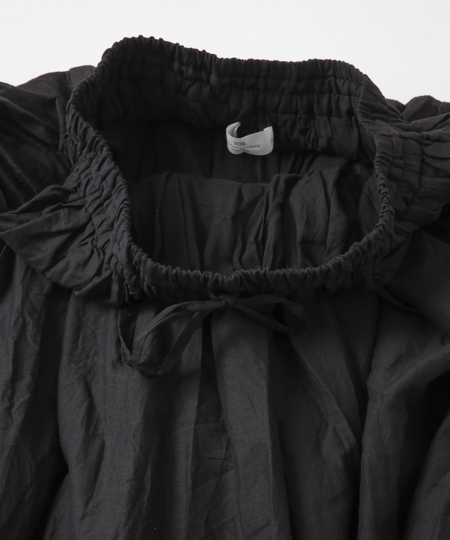 SOIL　VOILE LACE GATHERED SKIRT BLACK 2