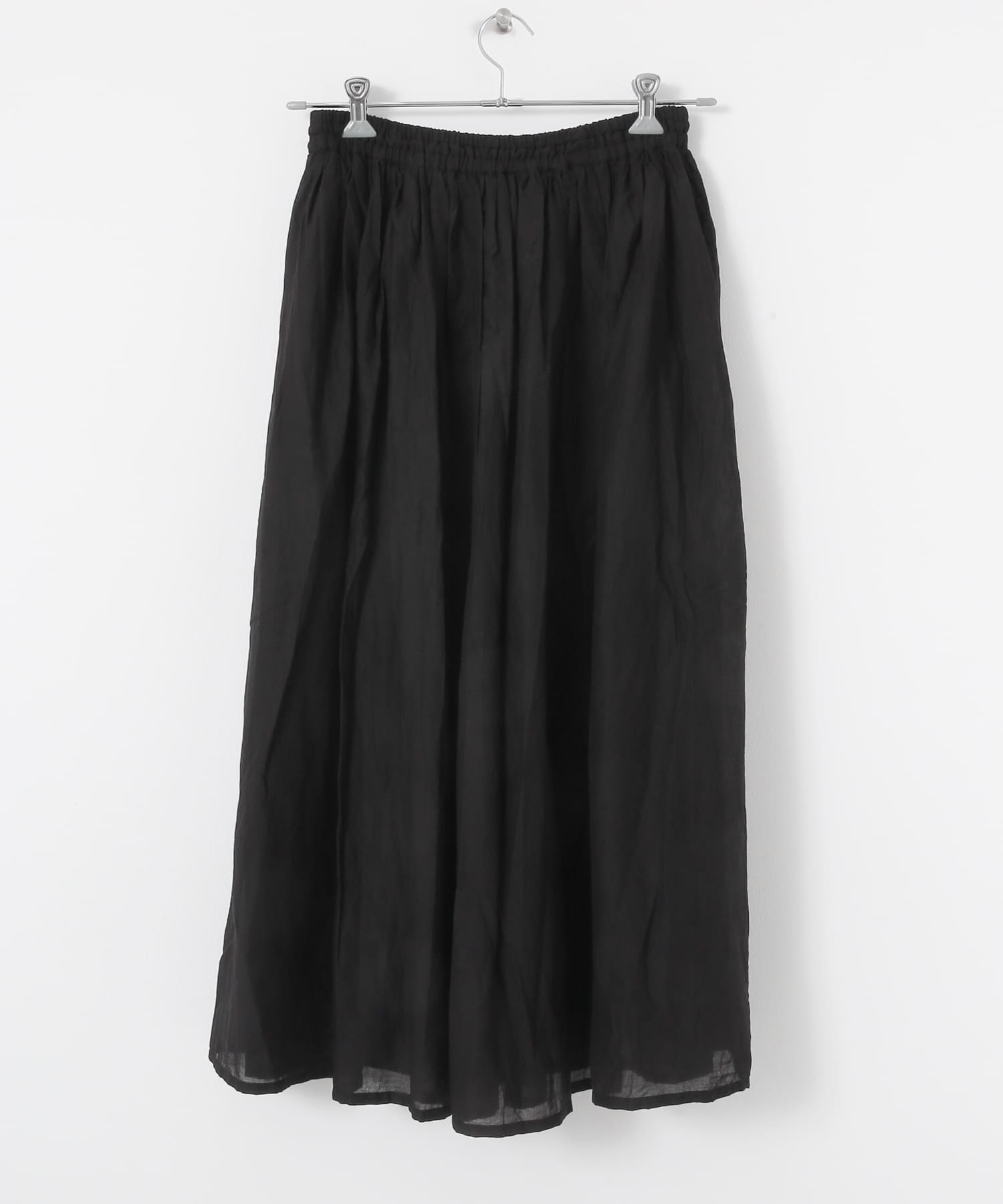 SOIL　VOILE LACE GATHERED SKIRT BLACK 2
