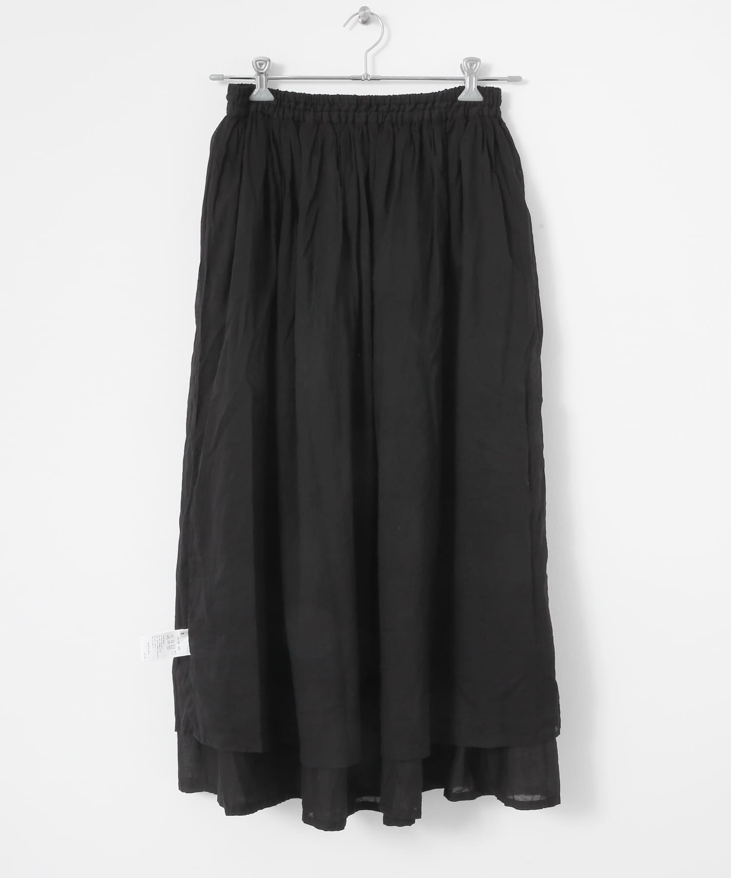 SOIL　VOILE LACE GATHERED SKIRT BLACK 2