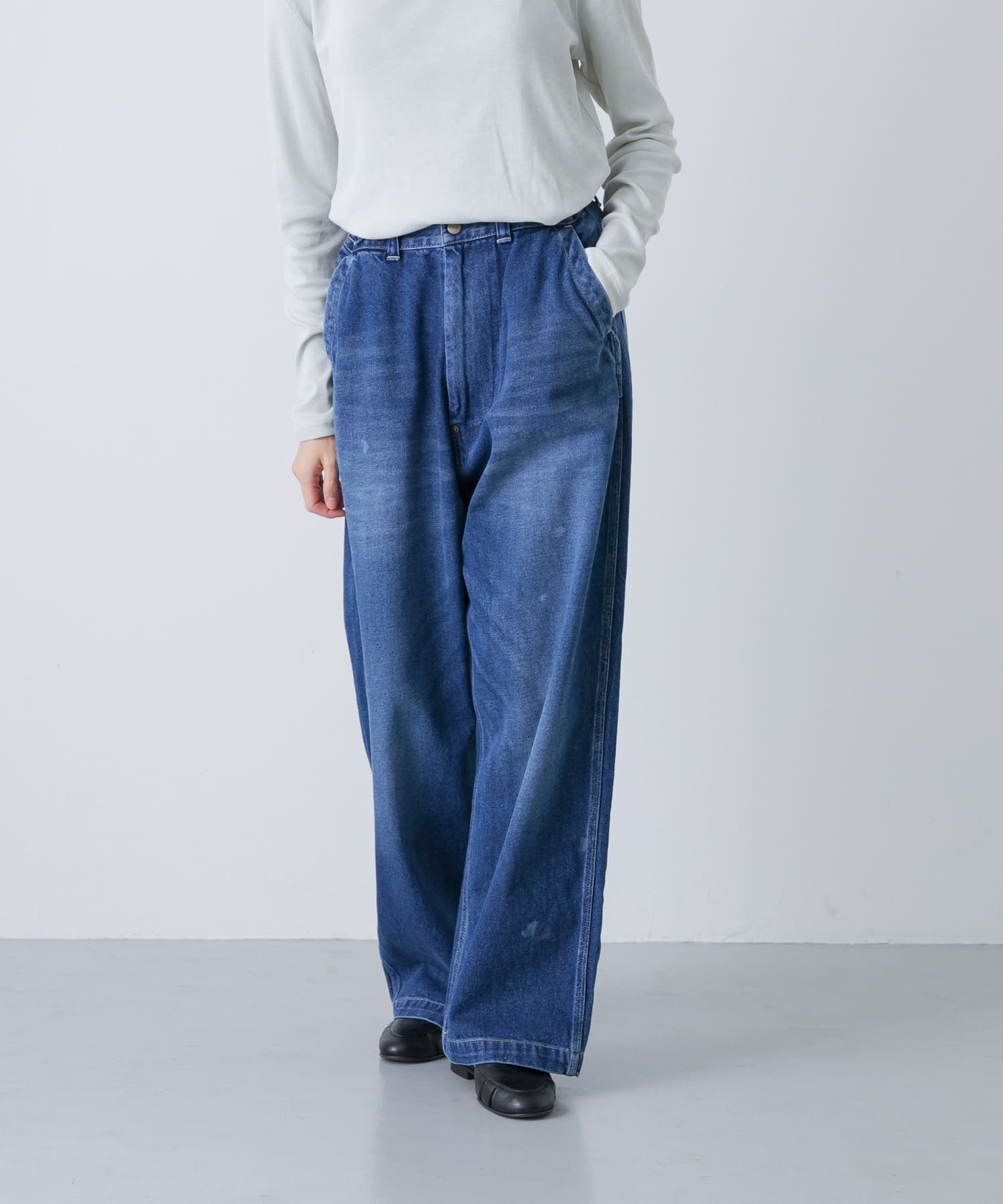 ORDINARY FITS サイズ1 Ordinary Fits Men's 108 Loose Ankle Denim Jeans in Indigo