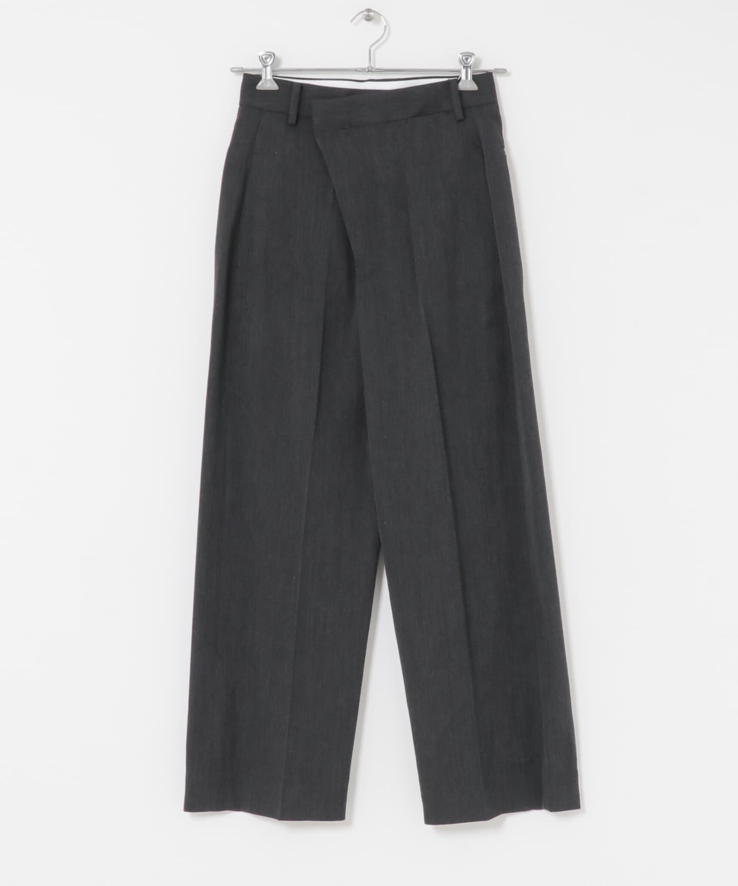 YLEVE　WOOL TRICHOTINE TROUSERS CHARCOAL 1