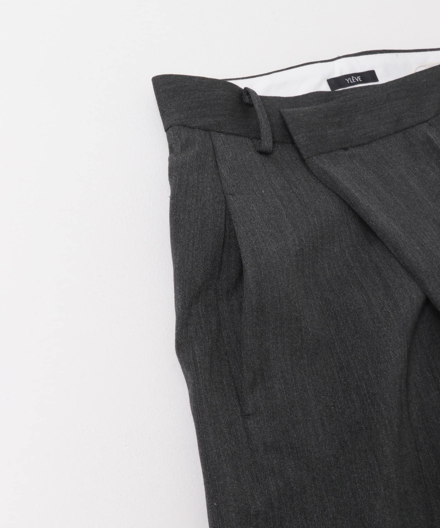 YLEVE　WOOL TRICHOTINE TROUSERS CHARCOAL 1