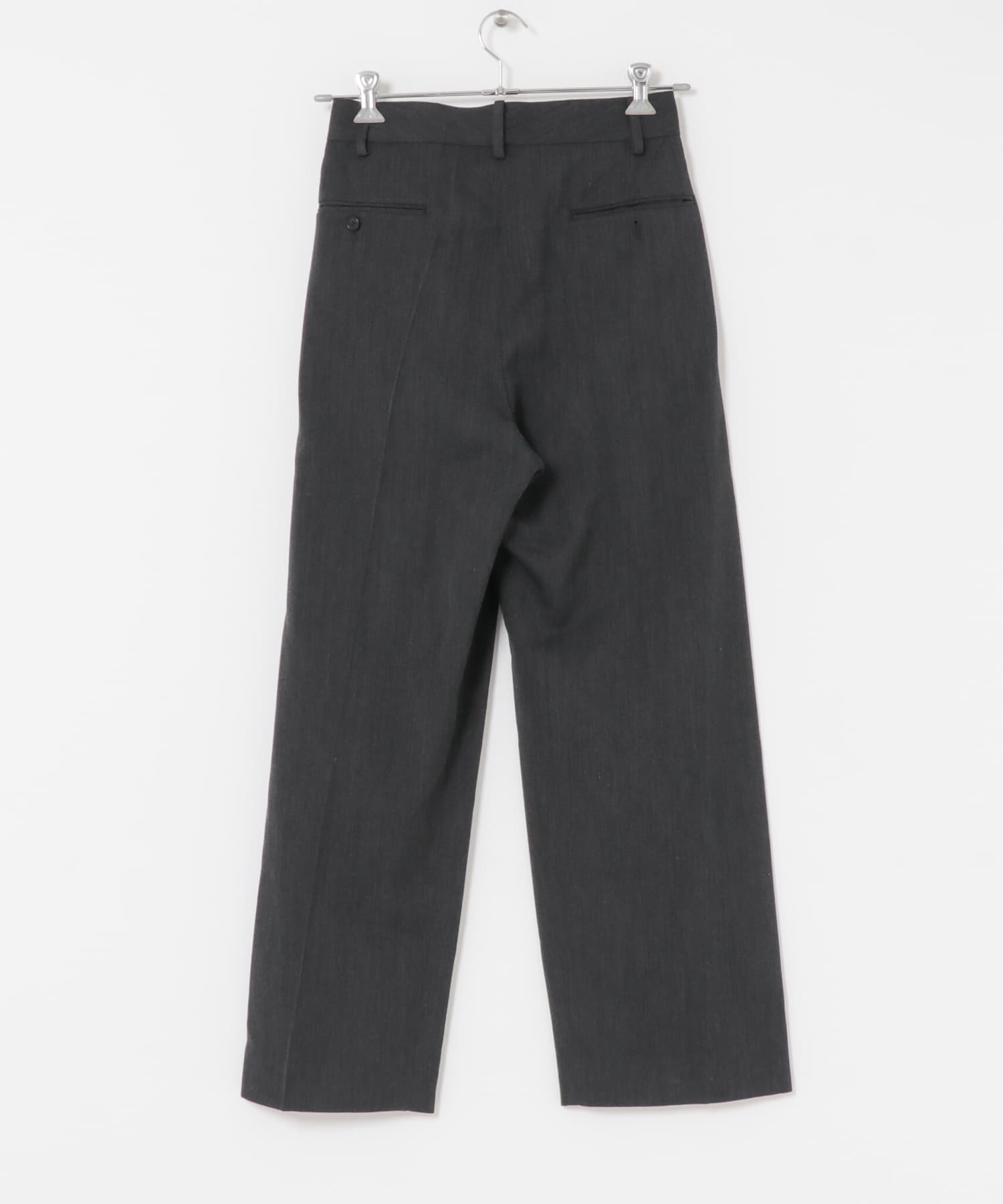 YLEVE　WOOL TRICHOTINE TROUSERS CHARCOAL 1