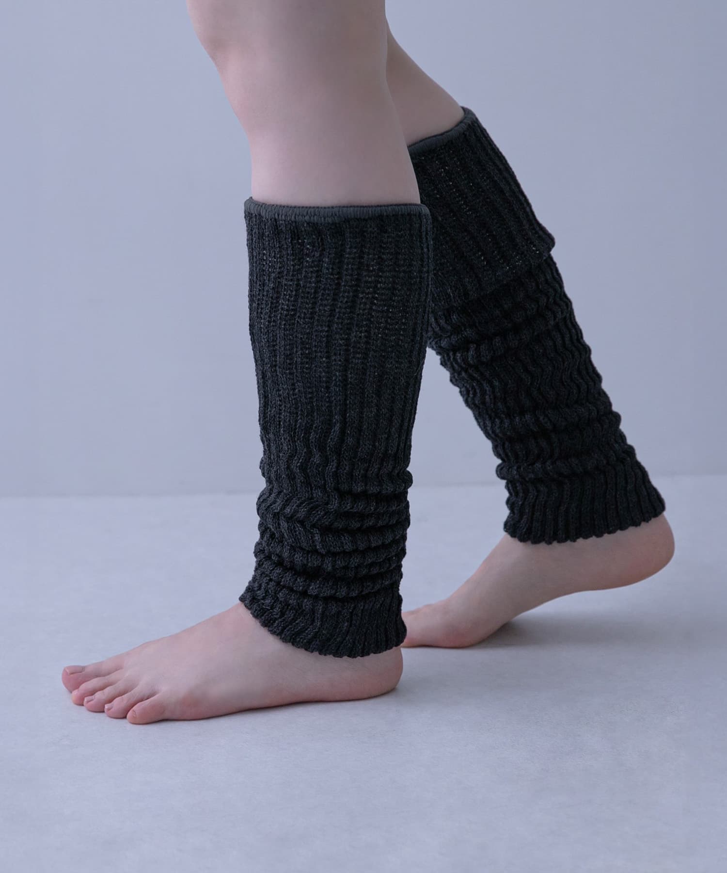 マルエーニット　レッグウォーマー L CHARCOAL Long