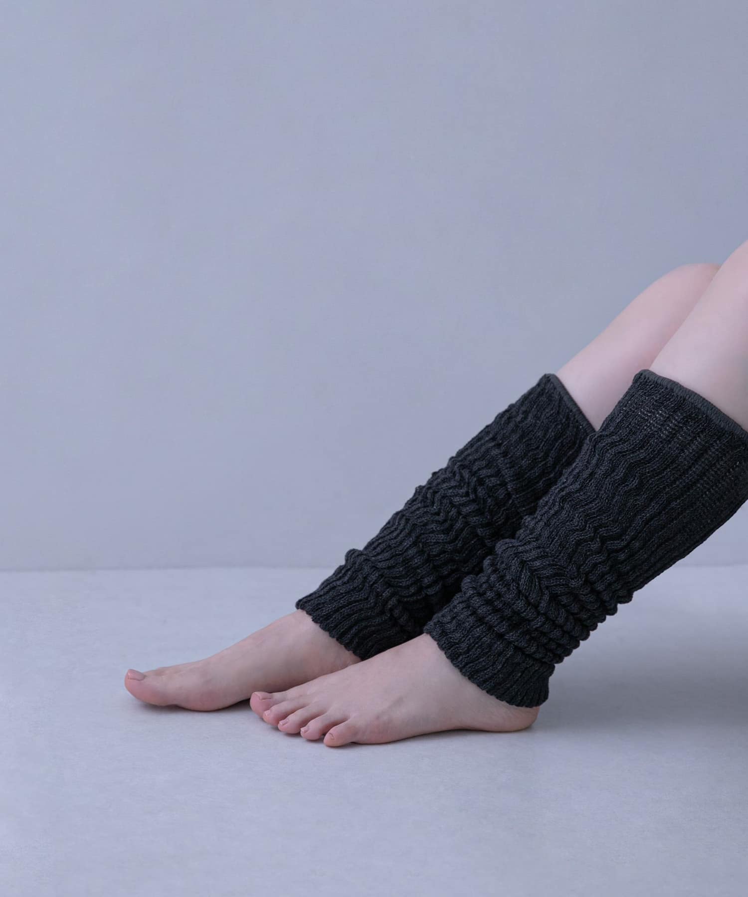 マルエーニット　レッグウォーマー L CHARCOAL Long