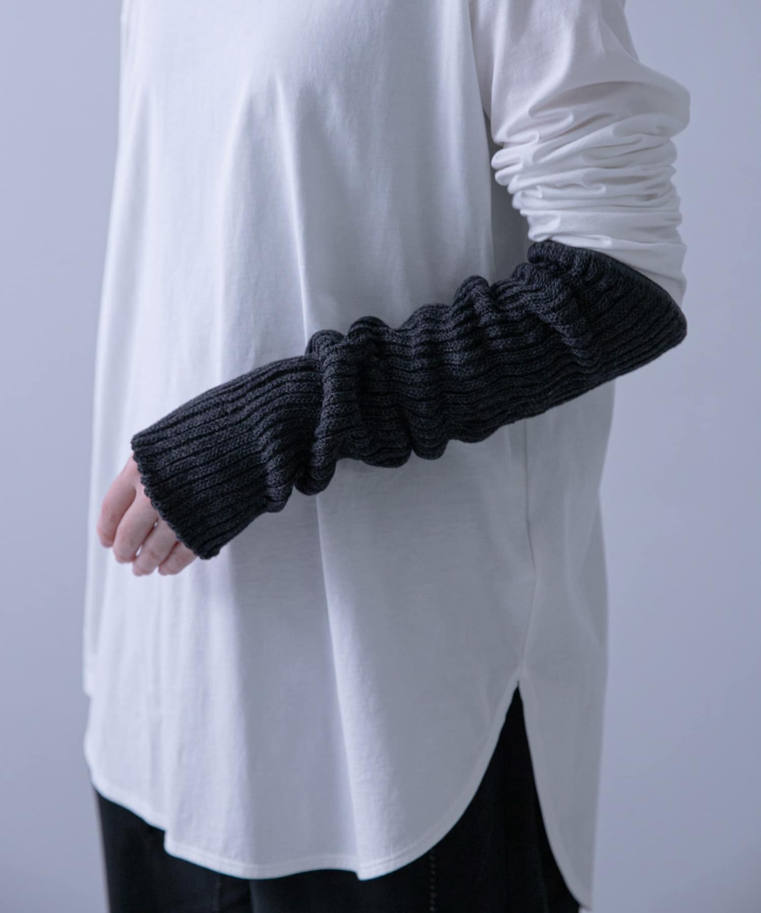 マルエーニット　レッグウォーマー L CHARCOAL Long