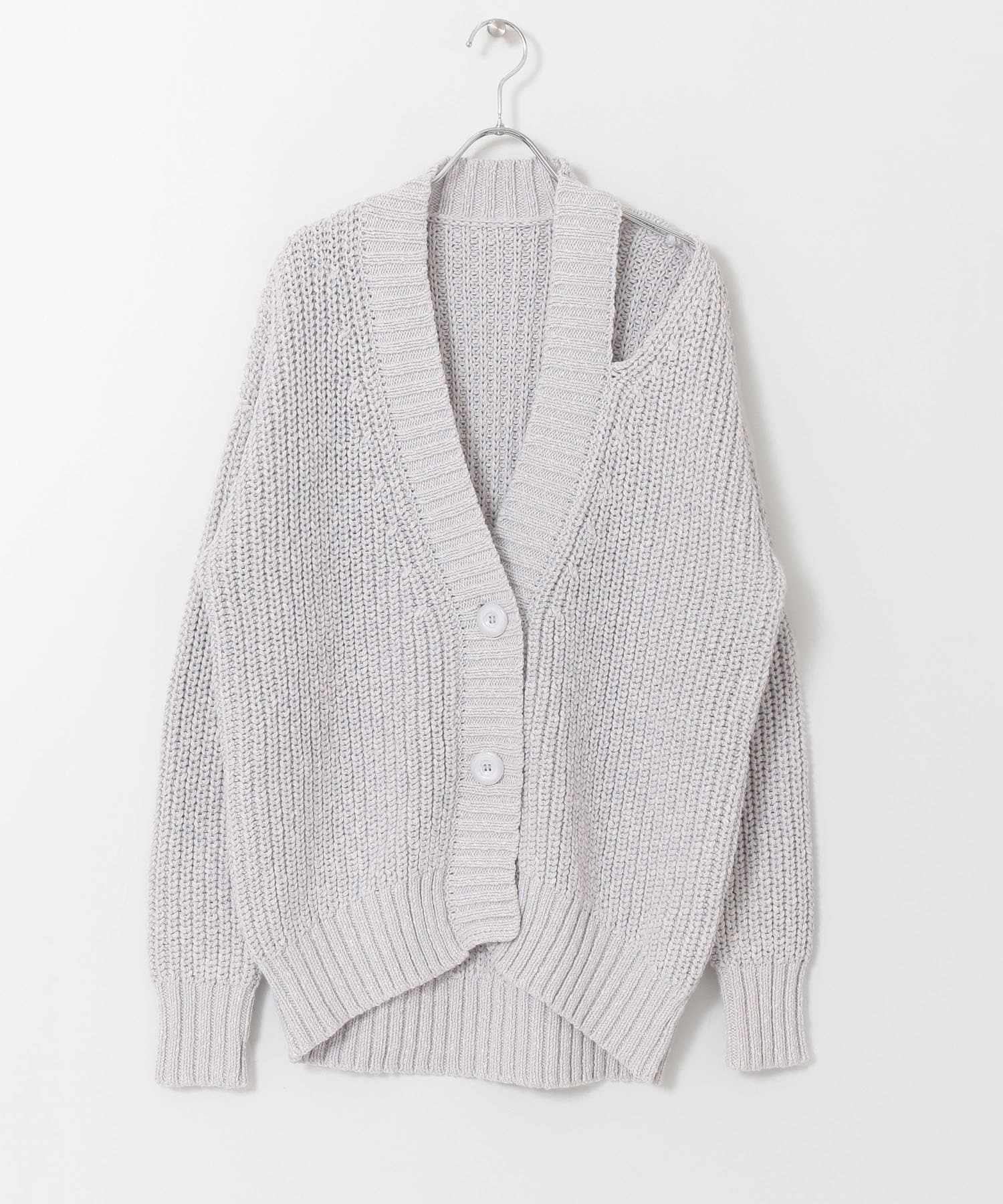 ショルダースリットBIGカーディガン L.BLUE one