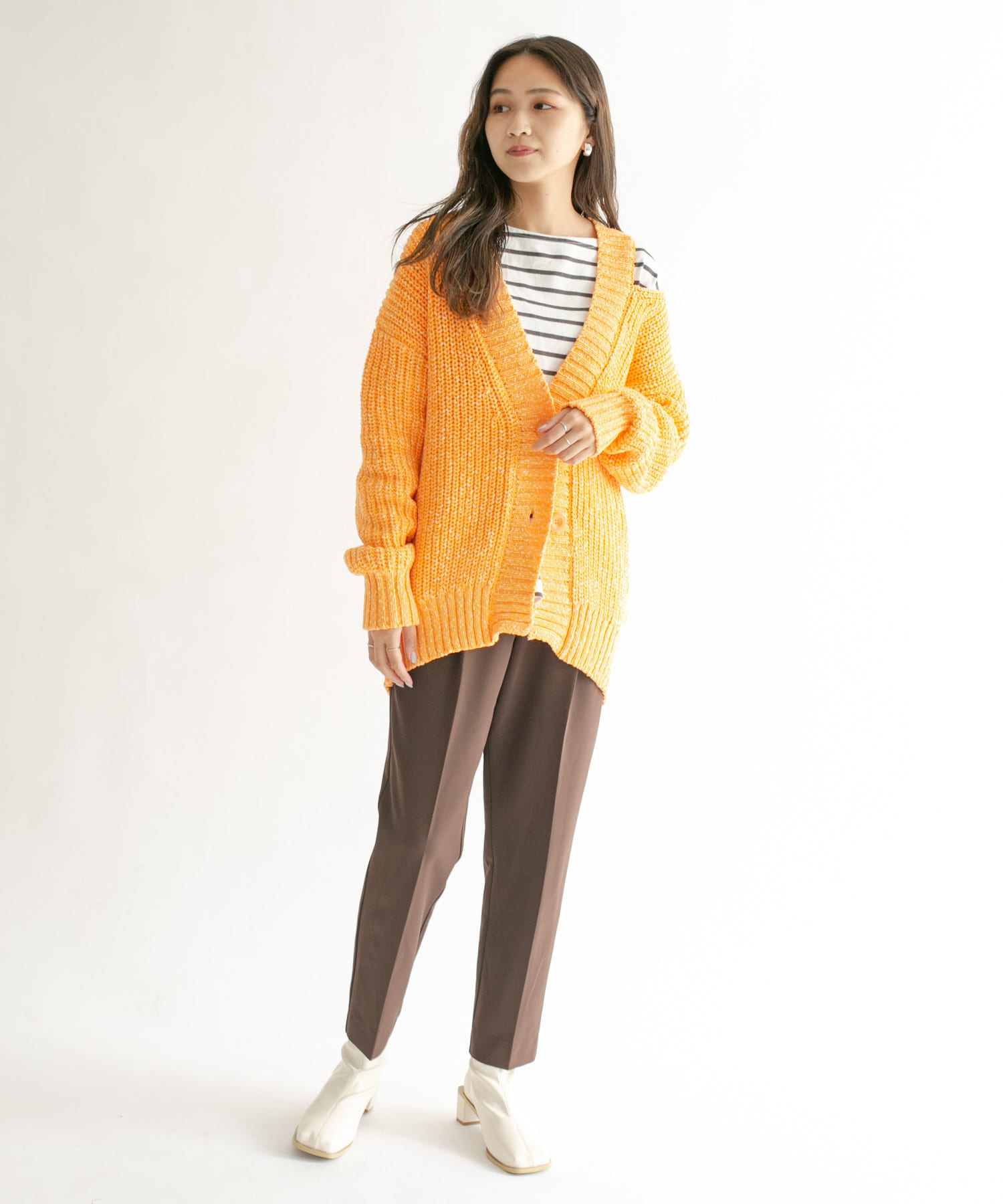 ショルダースリットBIGカーディガン ORANGE one