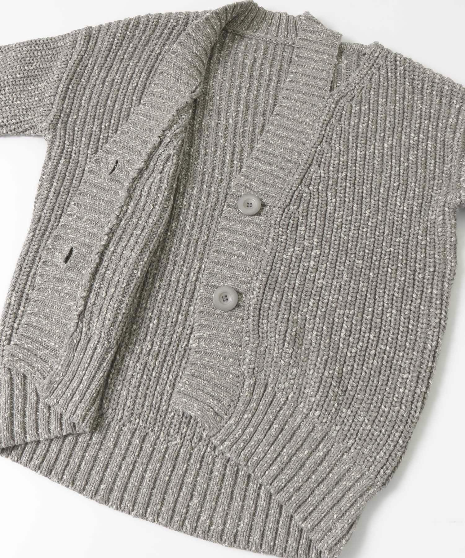 ショルダースリットBIGカーディガン GRAY one