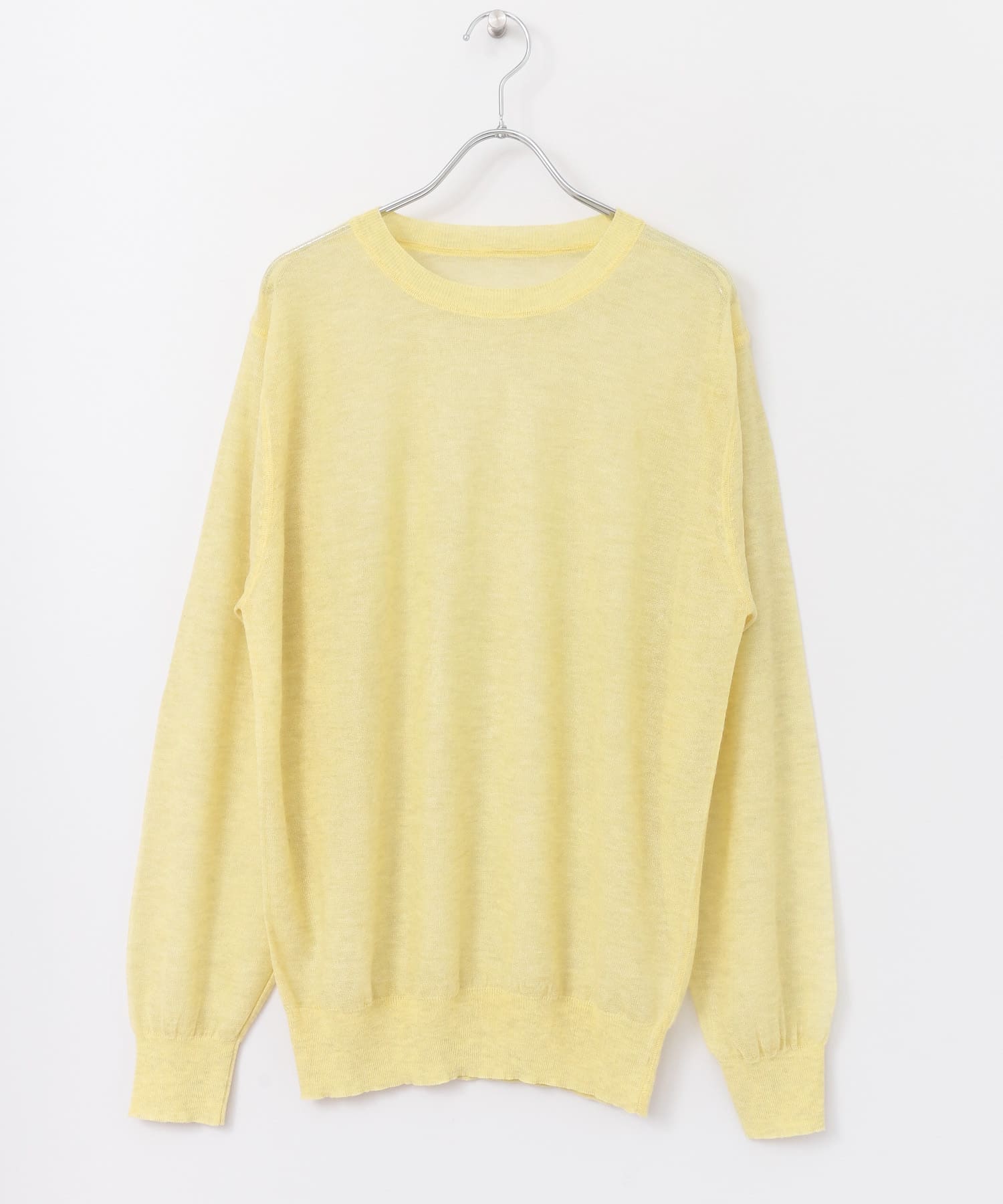クルーネックシアーニット∴ YELLOW one