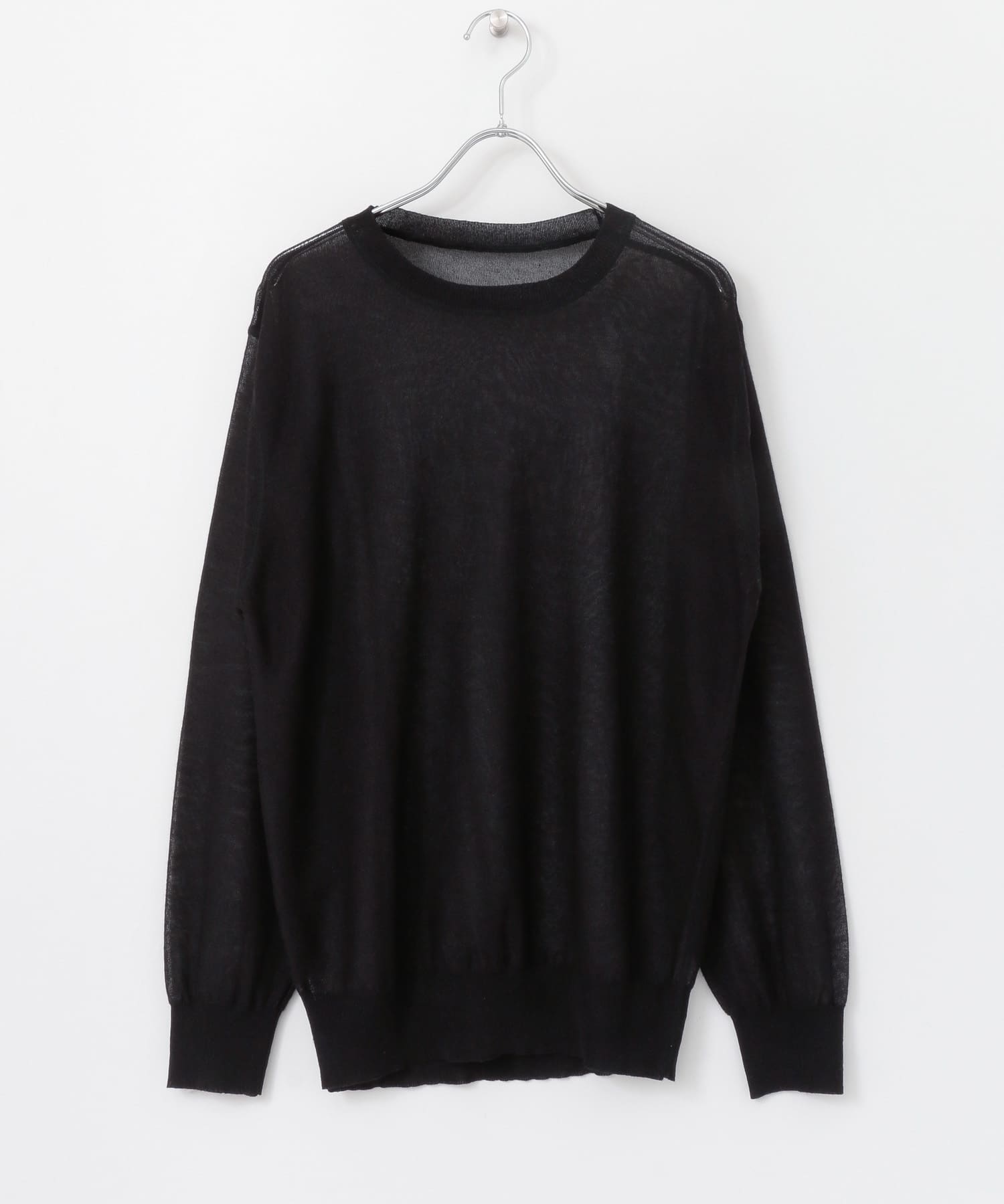 クルーネックシアーニット∴ BLACK one