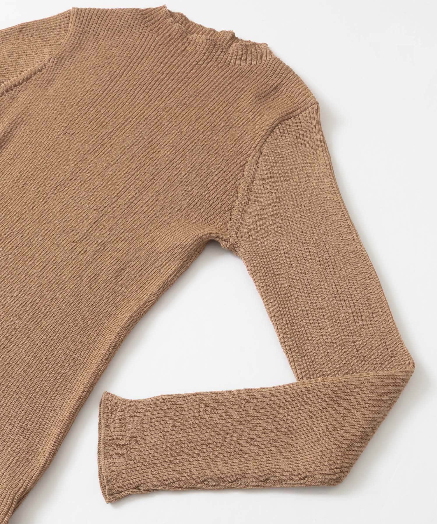 ボトルネックRIBニット∴ BROWN one