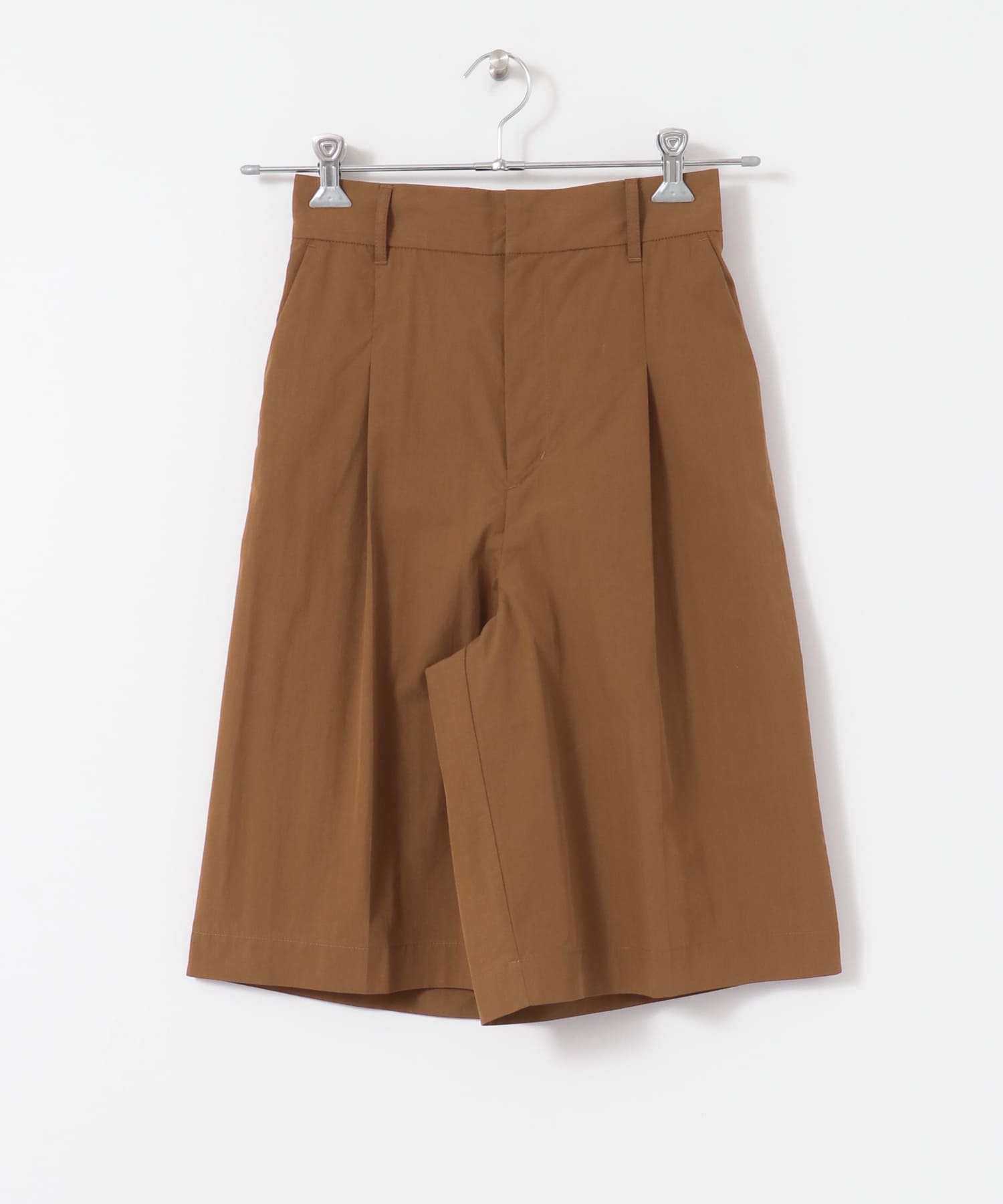 フロントタックハーフパンツ∴ BROWN one