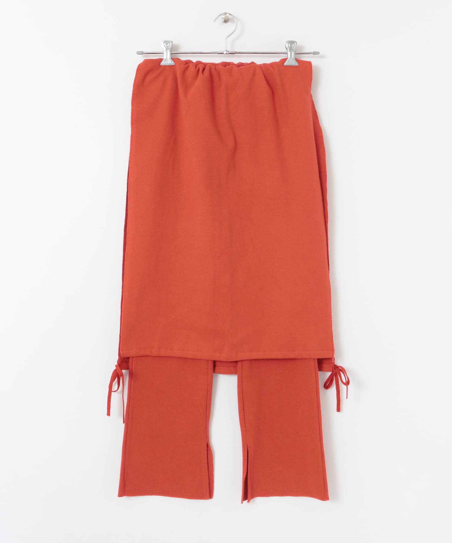 2WAYスカートドッキングカットパンツ∴ RED ORANGE one